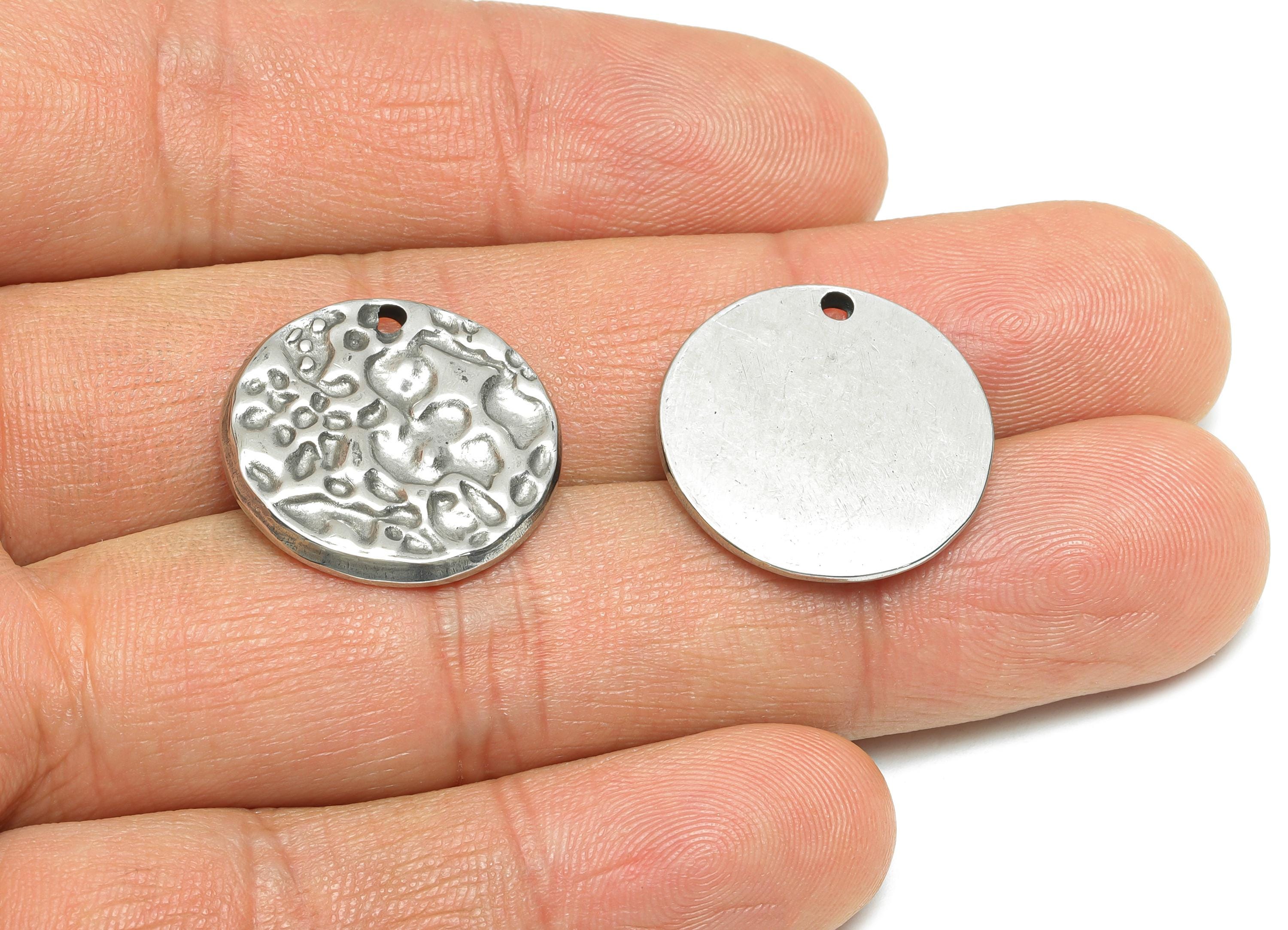 Stainless Steel Abstract Pendant - Steel Artistic Charm for Necklace - DIY Jewelry Making - Custom Jewelry Component - 20x20x2mm - SS1811 - DOMEDBAZAAR