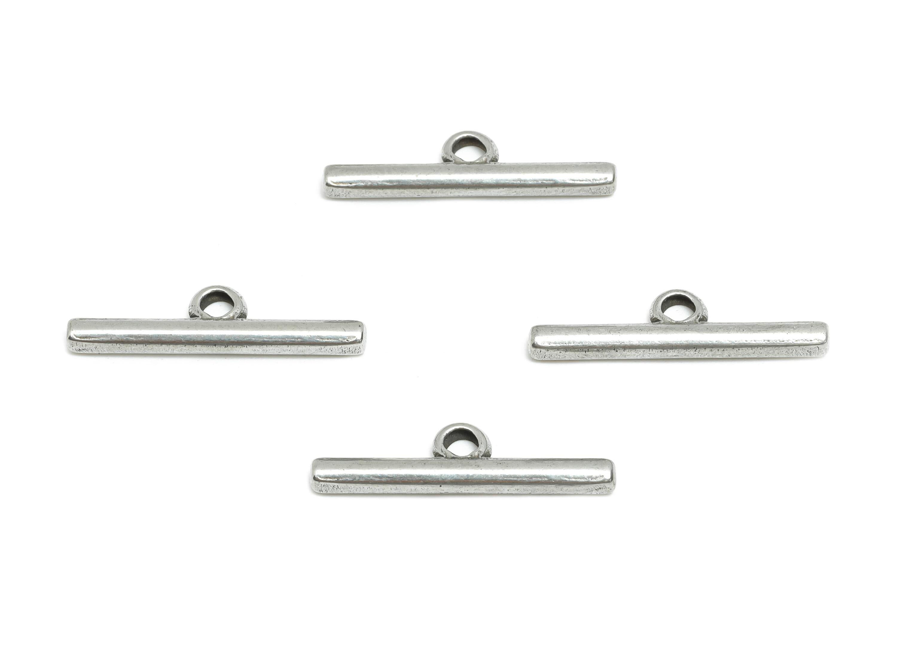 Steel Bar Pendant - Minimalist Stick Jewelry Component - Modern Cylindrical Pendant - Simple Geometric Pendant - 23x5x2mm - SS1866 - DOMEDBAZAAR