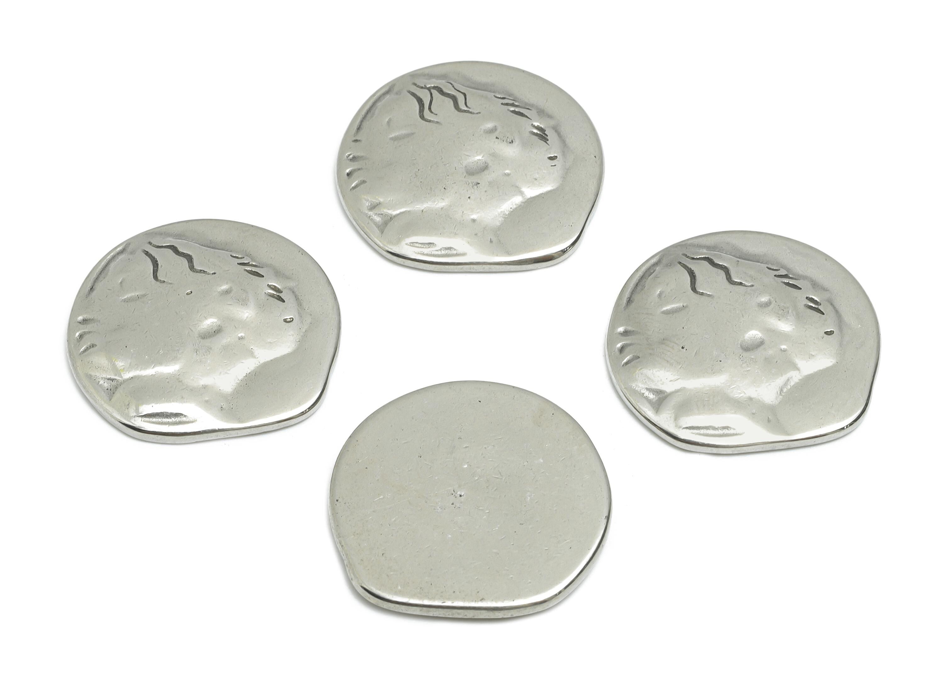 Stainless Steel Abstract Charm - Irregular Round Geometry Charm - Vintage Textured Charm - Steel Jewelry Component - 24x22.8x2.8mm - SS1826 - DOMEDBAZAAR