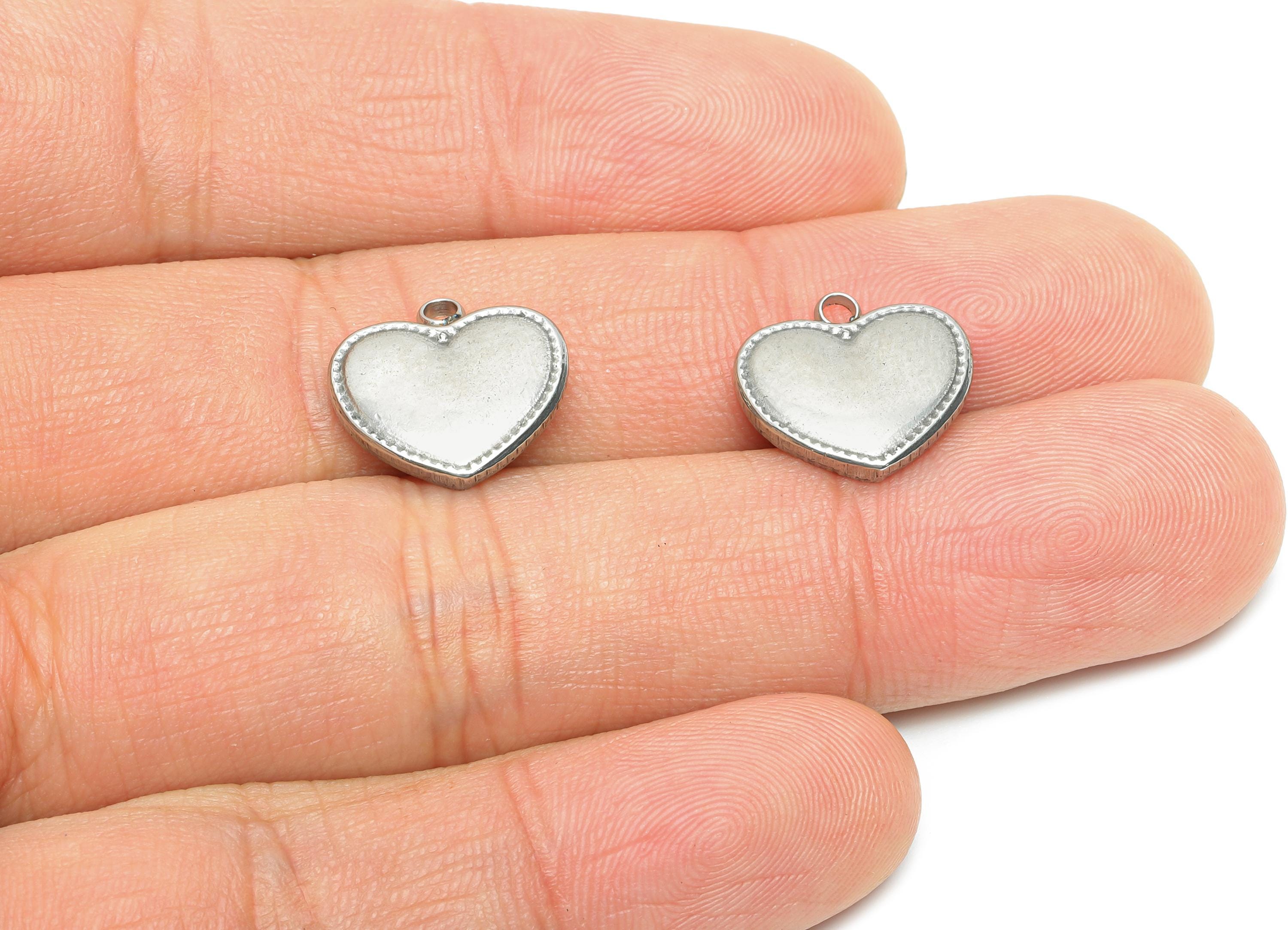 Stainless Steel Heart Pendant - Timeless Heart Necklace Pendant - Romantic Jewelry Accessories - Steel Finding - 13.6x14.27x2.84mm - SS2198 - DOMEDBAZAAR
