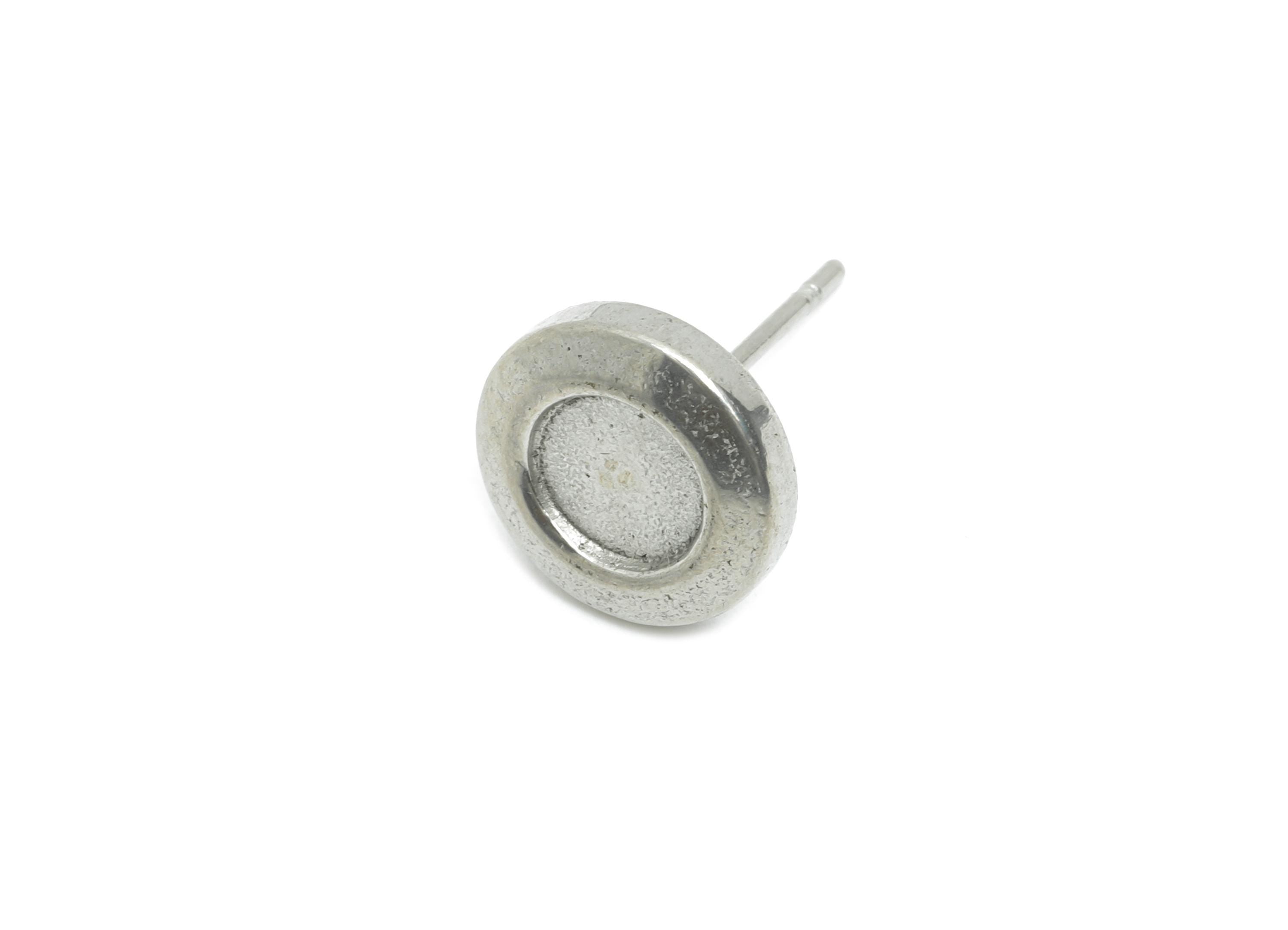 DIY Resin Earring Stud - Small Round Bezel Stud Earring - Cabochon Stud Earrings for Crafting - Handmade Tiny Stud Earring -10x10x2mm-SS2175 - DOMEDBAZAAR