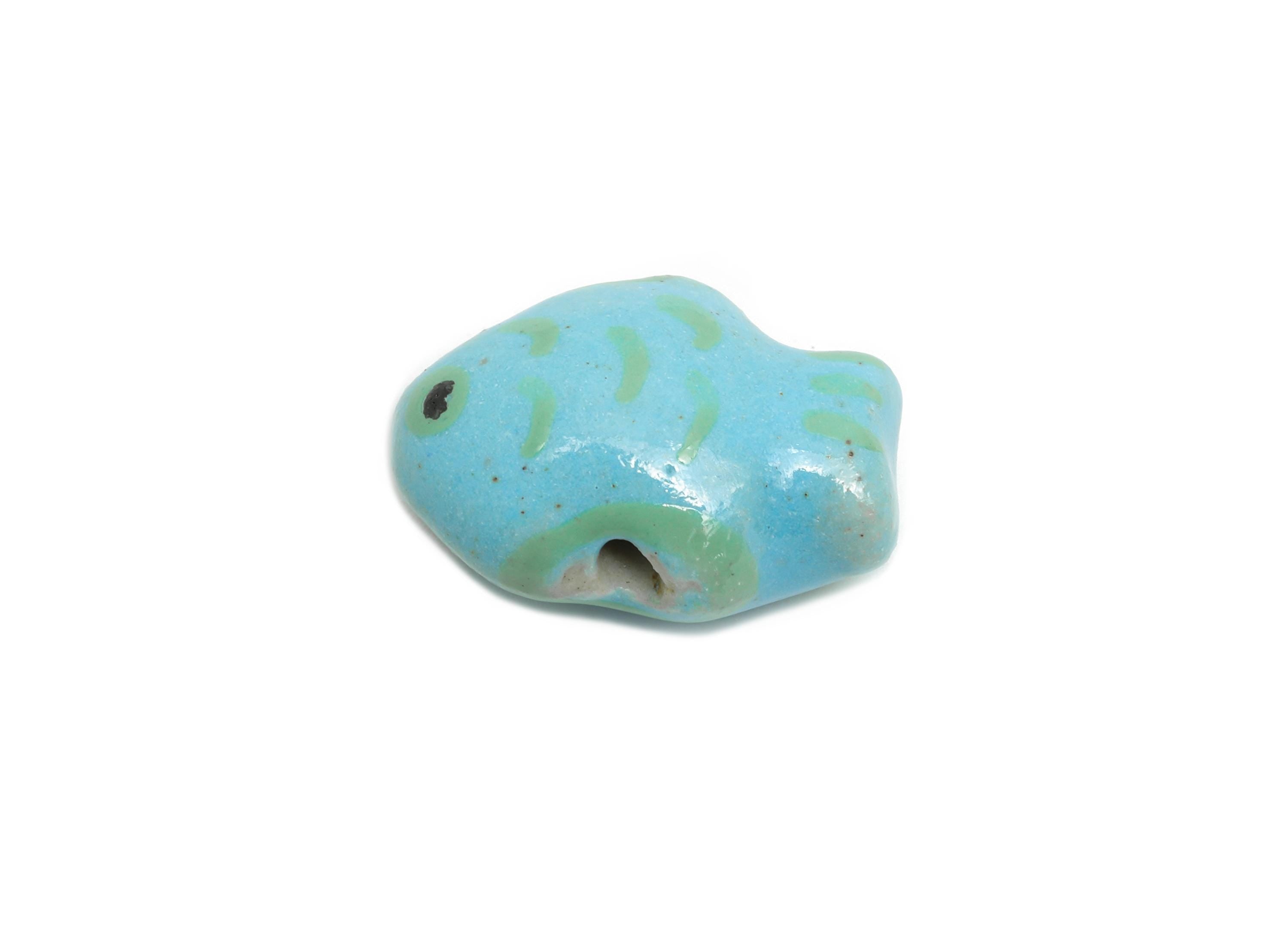 Glazed Ceramic Fish Bead - Colorful Craft Bead for Necklace or Bracelet - Marine Fish Bead - Cute Fish Jewelry Making- 18x13x8.37mm - NS2767 - DOMEDBAZAAR