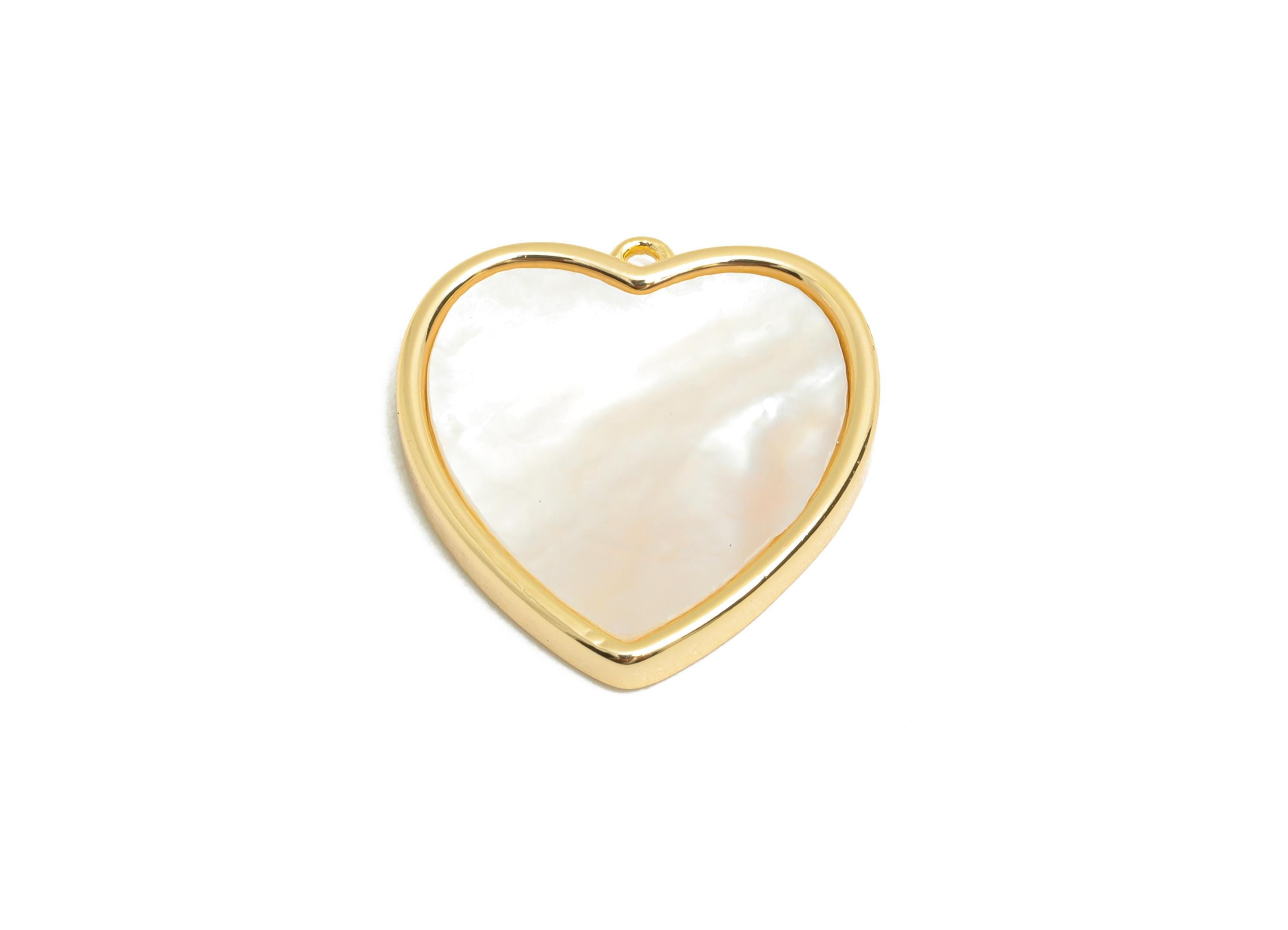 Elegant Heart Pendant - Brass Gold Shell Custom Jewelry for DIY Necklaces - 18K Real Gold Plating - Romantic Charm - 15x15x2.11mm - RGP10838 - DOMEDBAZAAR