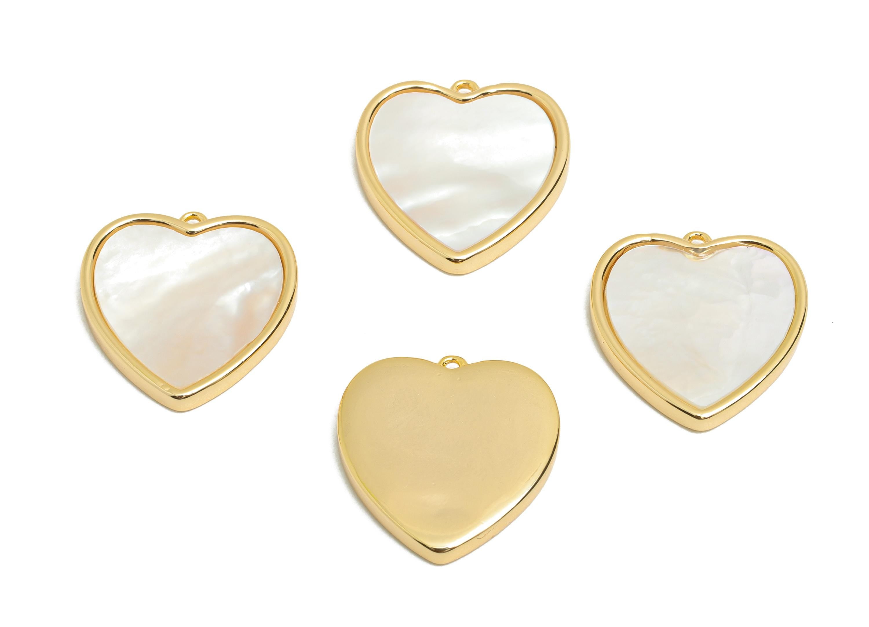 Elegant Heart Pendant - Brass Gold Shell Custom Jewelry for DIY Necklaces - 18K Real Gold Plating - Romantic Charm - 15x15x2.11mm - RGP10838 - DOMEDBAZAAR