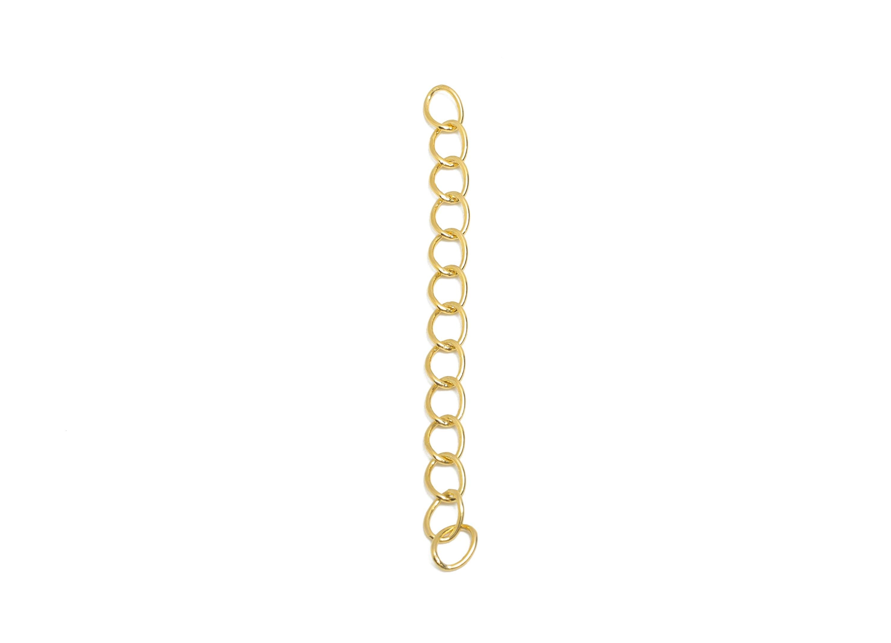 5cm Extender Curb Chain - Gold Chain for Necklace or Bracelet - Extension Chain - Craft Jewelry Component - 18K Real Gold Plated - RGP10821 - DOMEDBAZAAR