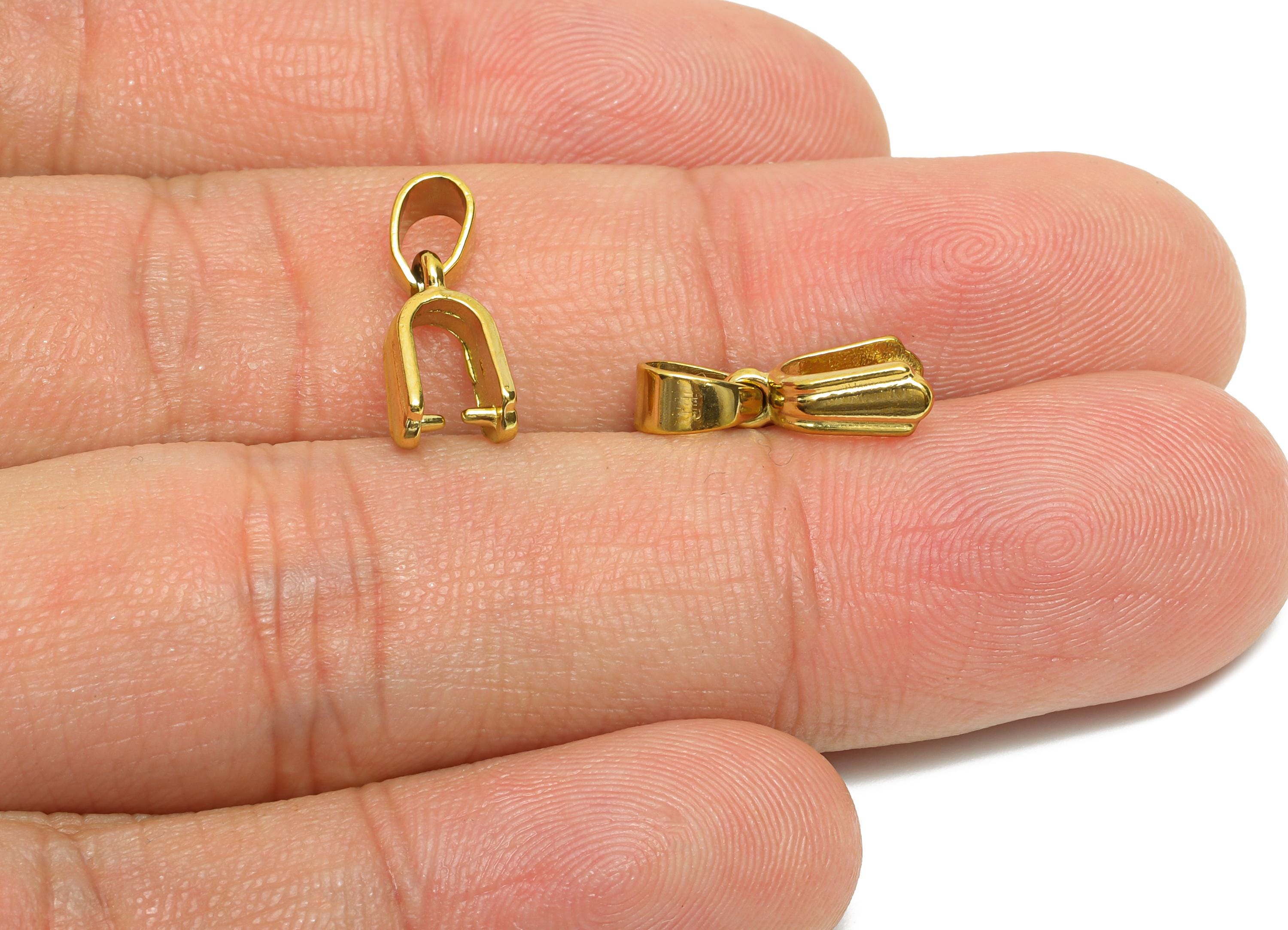 Steel Necklace Connection Buckle - Universal Necklace Buckle - Buckle Clasp - Melon Seed for Necklace - Gold Tone Plated - 14x6x3mm - SS2353 - DOMEDBAZAAR