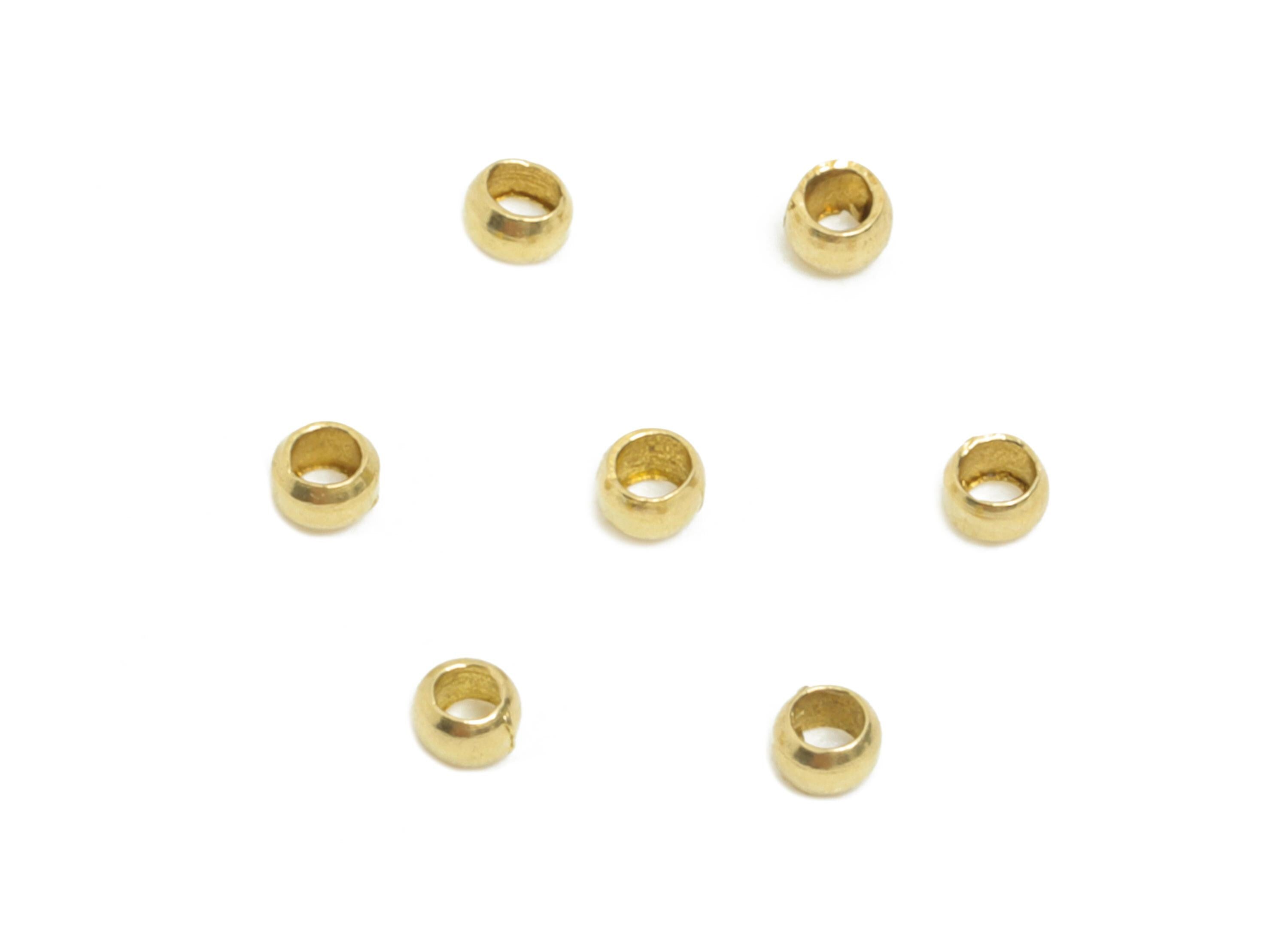 1.5x1.5mm Brass Crimp Tube Bead - Raw Brass Cover End Tip - Stopper Bead - Crimp End Bead for Bracelet or Necklace - 1.5x1.5x0.9mm - PP11371 - DOMEDBAZAAR