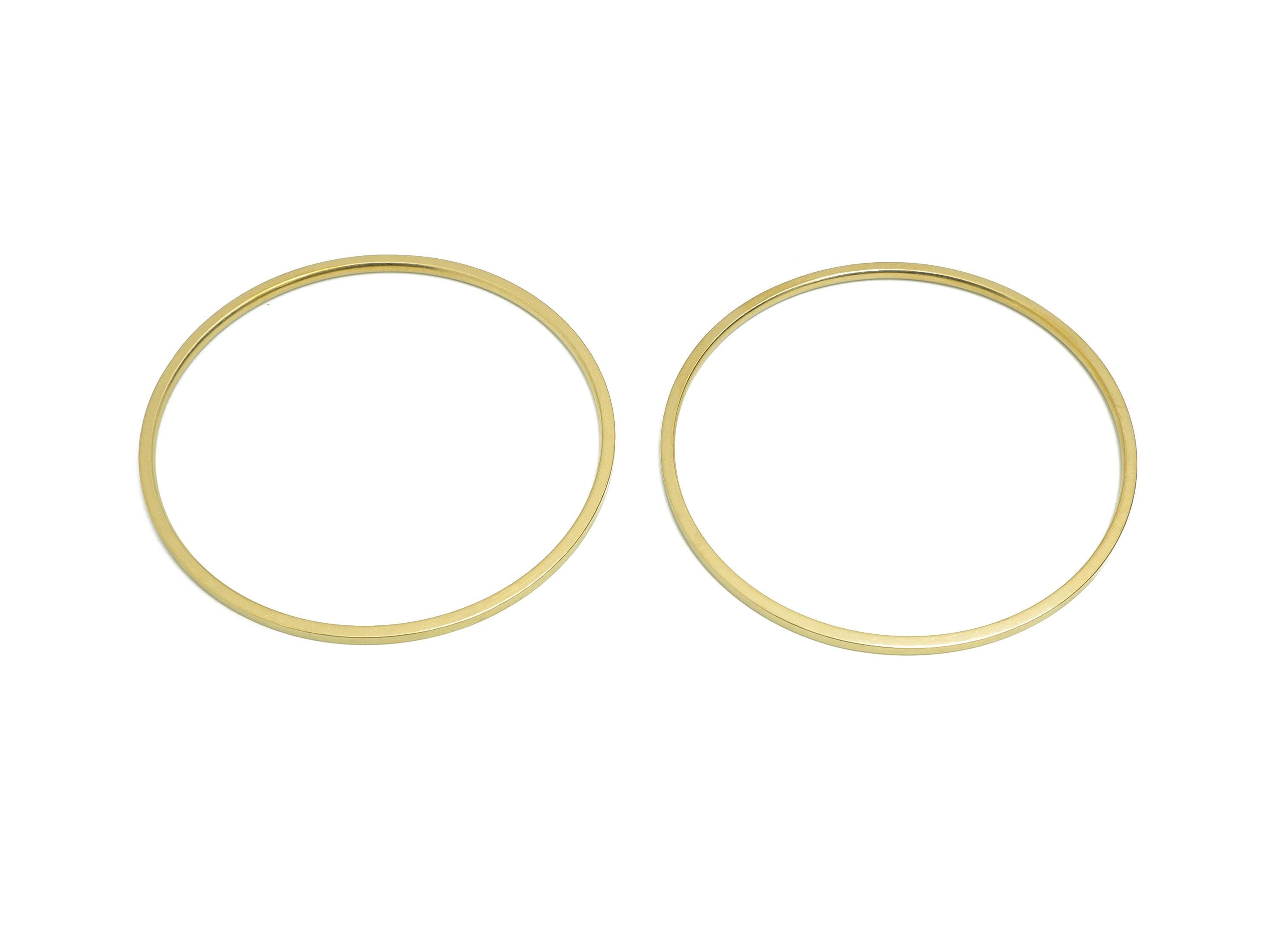 64mm Minimalist Hoop Bracelet - Raw Brass Minimalist Bangle - DIY Jewelry Making Supply For Bracelet - Handmade Bangle Frame - PP11249 - DOMEDBAZAAR