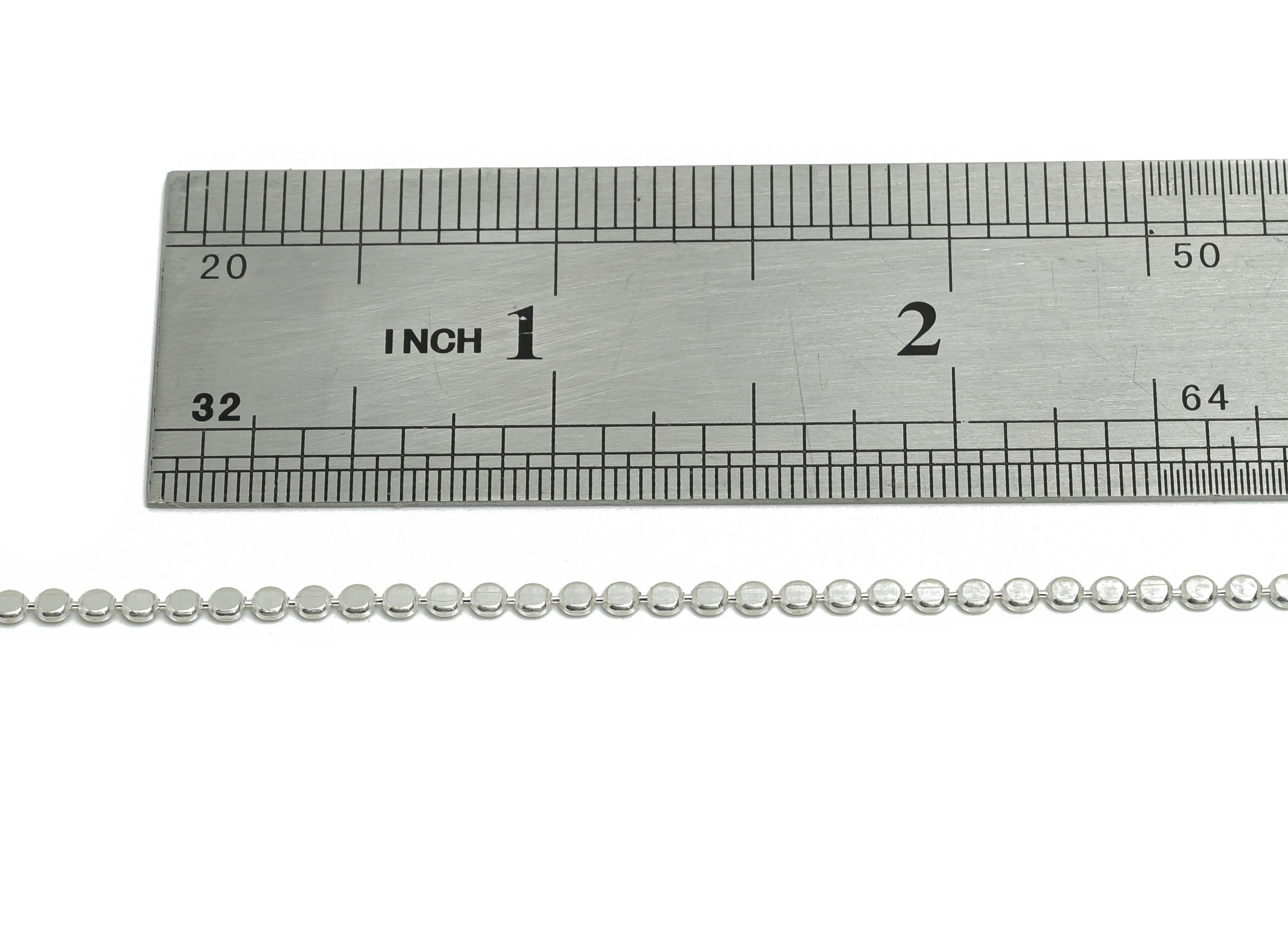 925 Sterling Silver Hammered Round Chain - Pressed Round Chain - Elegant Hammered Round Chain - Chain Jewelry Making - 2x2x1mm - RGP10775 - DOMEDBAZAAR