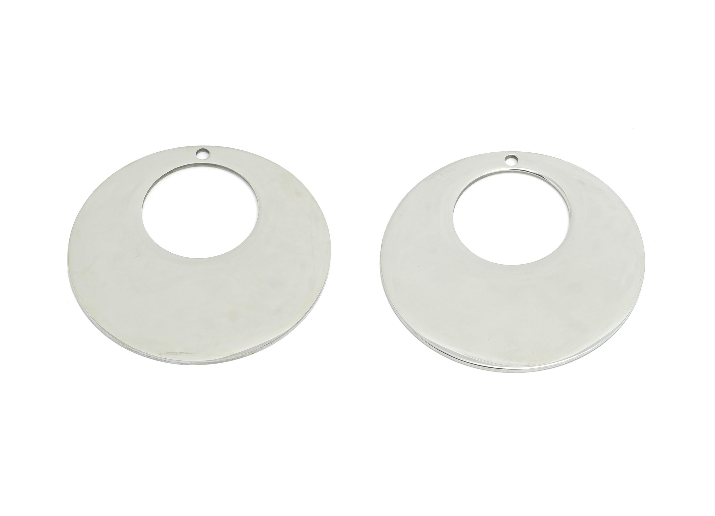 Steel Circle Disc Charm - Stainless Steel Donut Shape Pendant - Modern Geometric Charm - Cutout Pendant For DIY Craft - 31x31x0.98mm -SS2340 - DOMEDBAZAAR