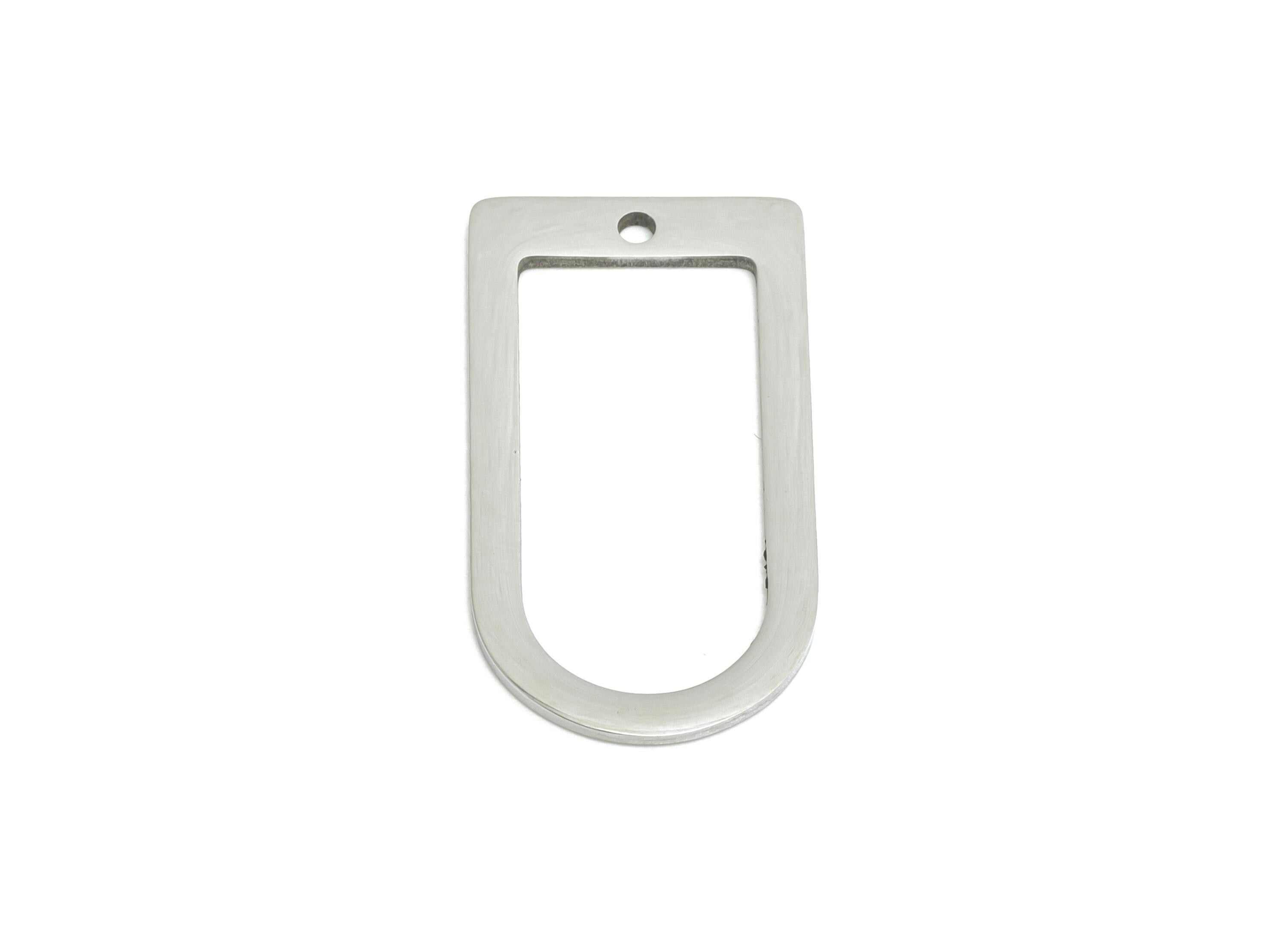 Steel Rectangle Pendant - Modern Openwork Connector For DIY Crafts - Cutout Pendant For DIY Craft - Geometric Pendant - 24x12x0.9mm - SS2264 - DOMEDBAZAAR