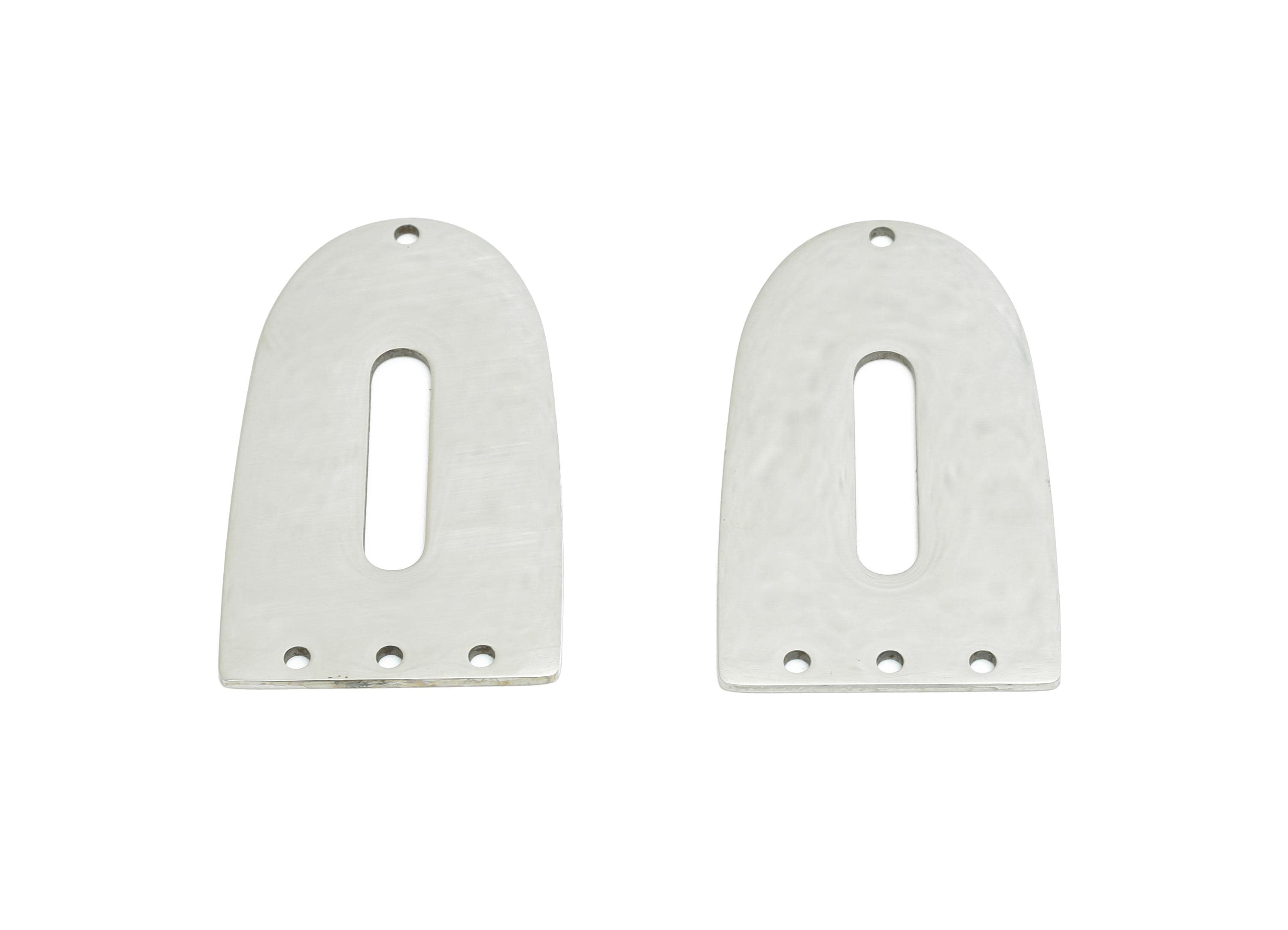 Steel Domed Connector - Flat Modern Connector Plate For Jewelry Making - Stainless Steel Multi-Hole Connector Pendant - 35x20x0.9mm - SS2521 - DOMEDBAZAAR