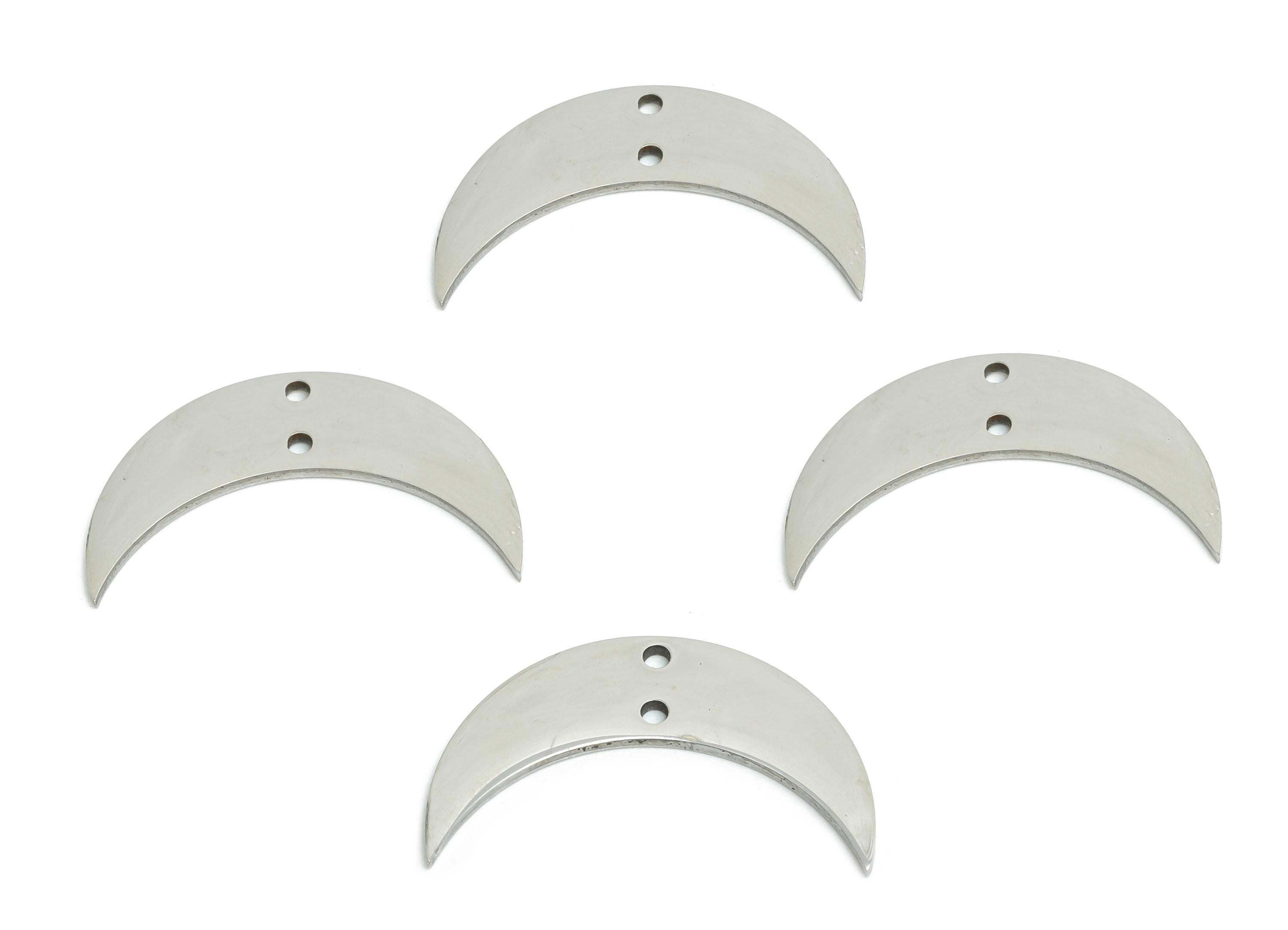 Steel Crescent Earring Charm - Minimalist Crescent Earring Connector - Celestial Moon Charm - Cutout For DIY Craft - 21.4x12x0.98mm - SS2295 - DOMEDBAZAAR