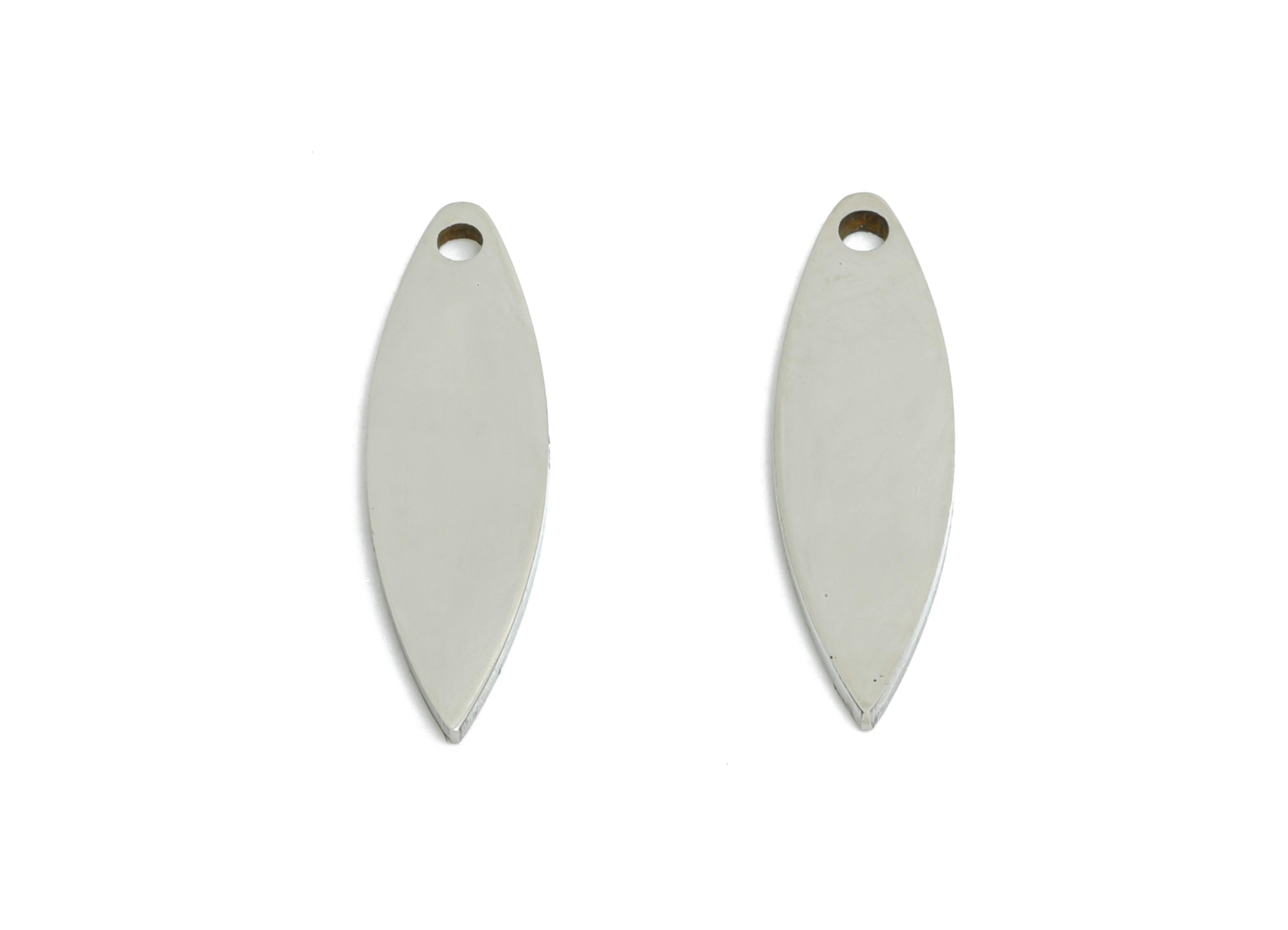 Steel Marquise Pendant - Customizable Geometry Charm for Necklace - Sleek Mini Marquise Pendant for Crafting - 15x5.15x0.98mm - SS2529 - DOMEDBAZAAR