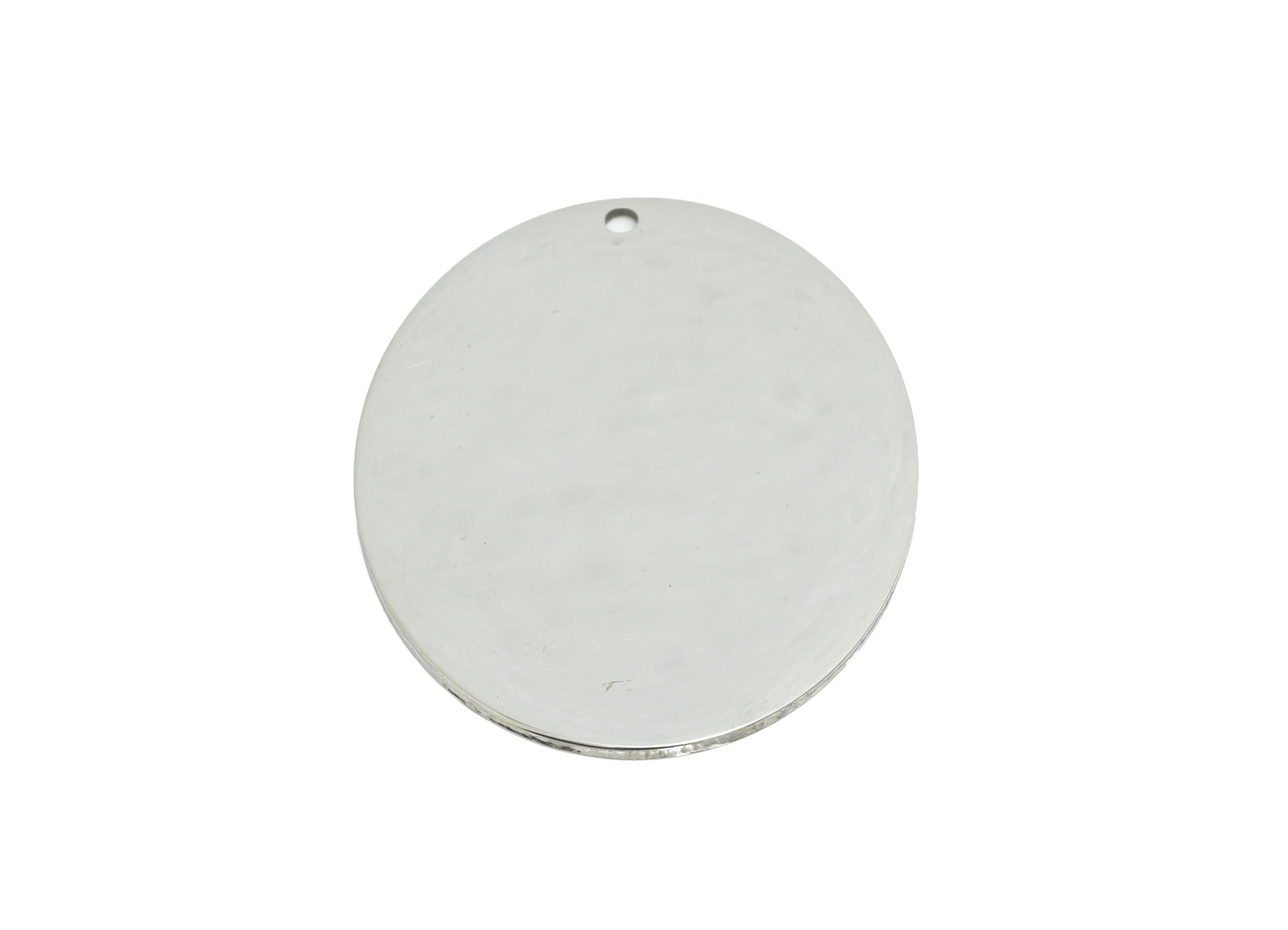 Stainless Steel Oval Pendant - High-Quality Customizable Geometry Charm for Necklace - Minimalist Metal Oval Charm - 30x25.3x0.98mm - SS2272 - DOMEDBAZAAR