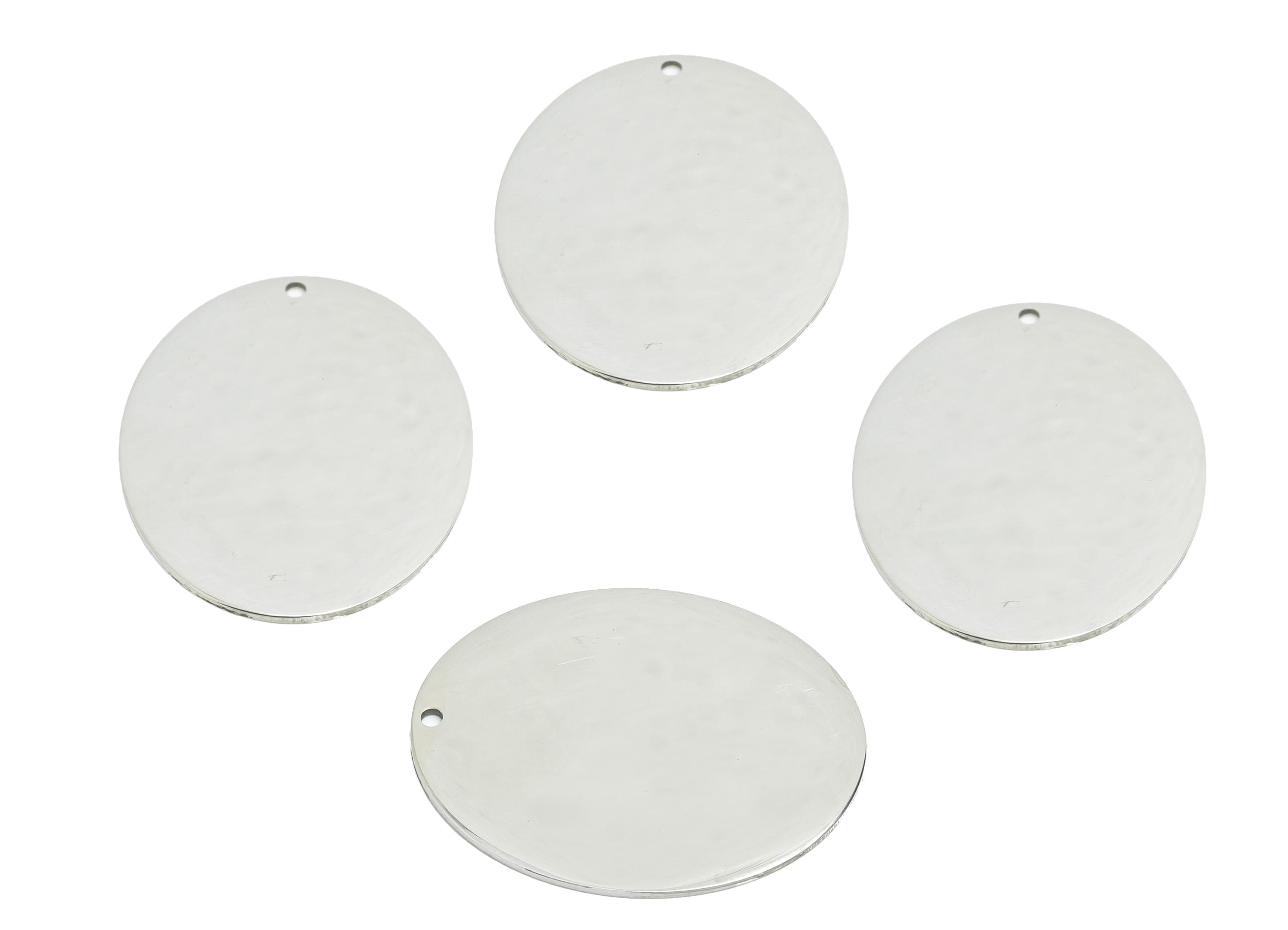 Stainless Steel Oval Pendant - High-Quality Customizable Geometry Charm for Necklace - Minimalist Metal Oval Charm - 30x25.3x0.98mm - SS2272 - DOMEDBAZAAR