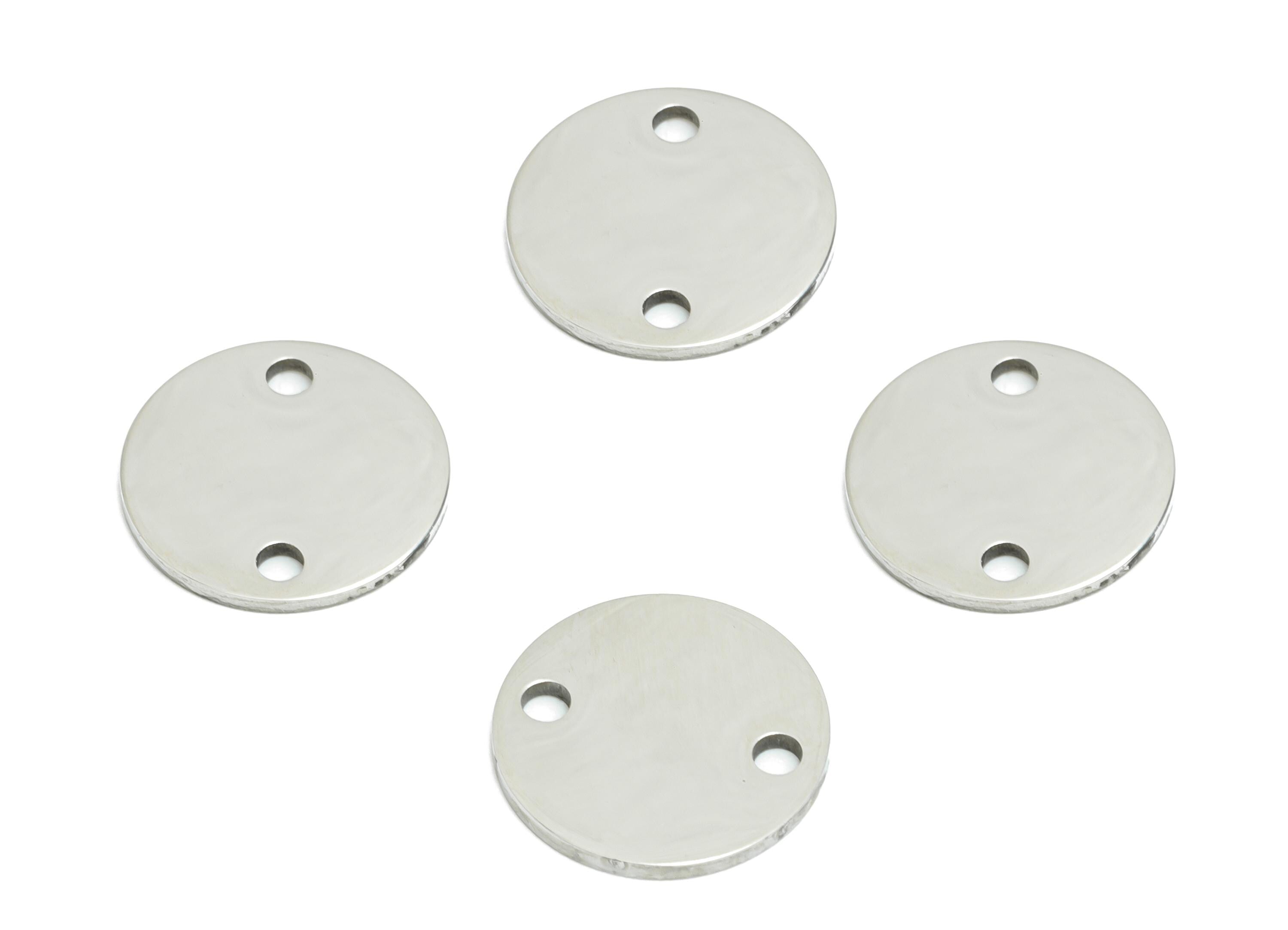 Steel Round Connector - Customizable Flat Round Connector for DIY Jewelry - High-Quality Stainless Steel Coin Connector - 11x11x0.9mm-SS2341 - DOMEDBAZAAR
