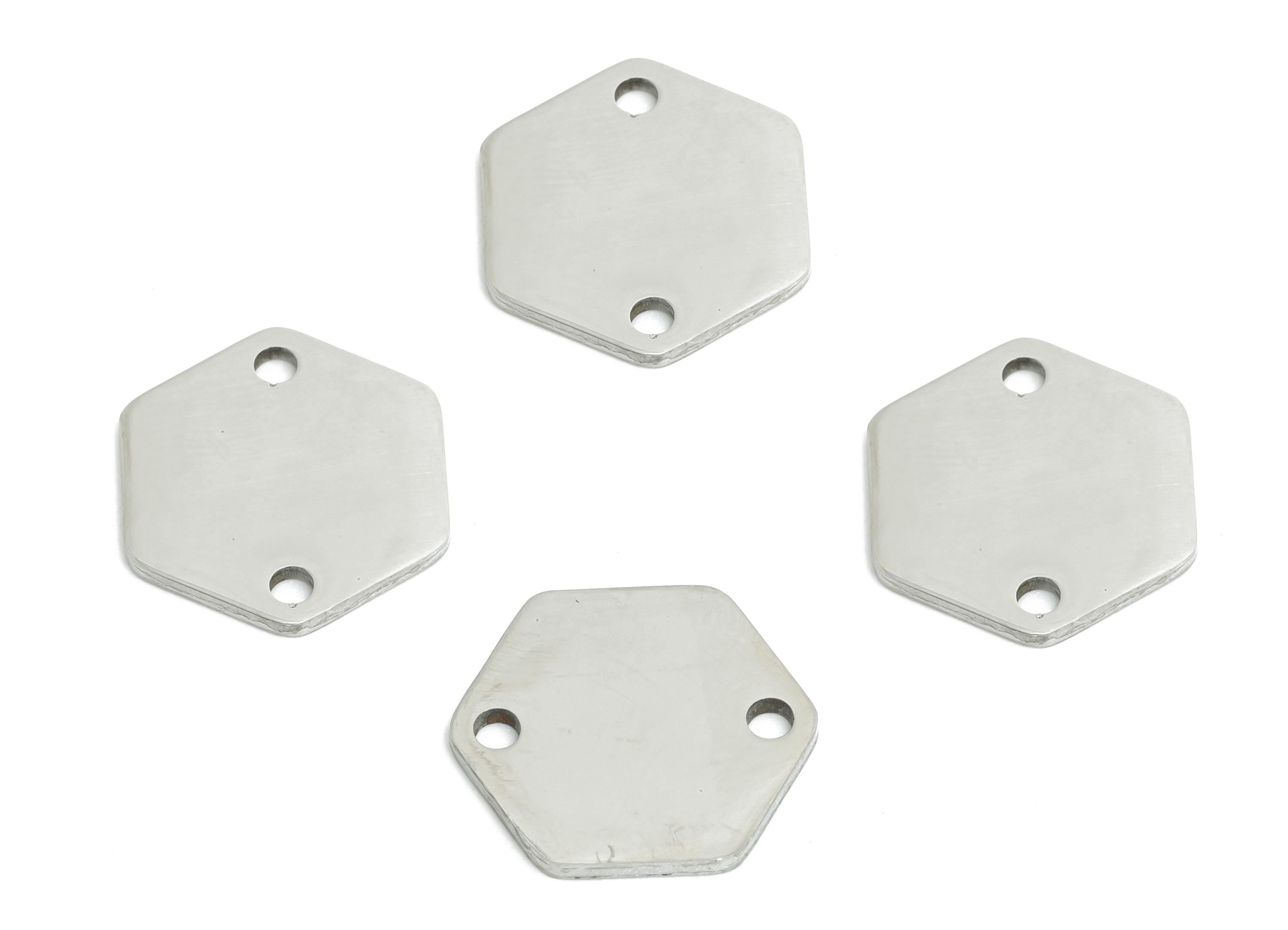 Steel Hexagon Connector - Customizable Flat Connector for DIY Jewelry - High-Quality Stainless Steel Hexagon Connector - 12x11x0.98mm-SS2268 - DOMEDBAZAAR