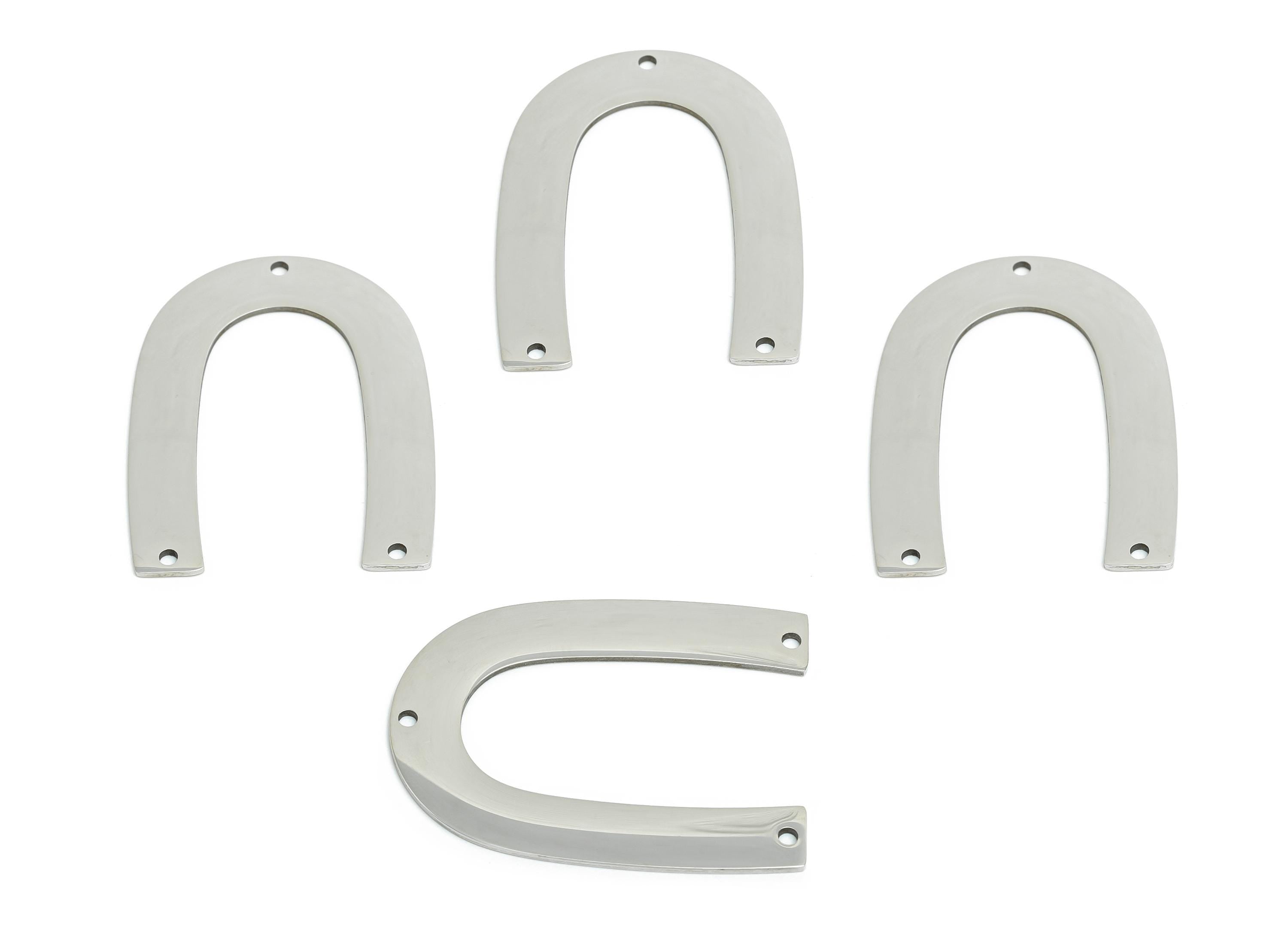 Steel Geometric Arch Connector - Modern Horseshoe Charm for DIY Jewelry - Horseshoe Lucky Charm Jewelry Piece - 34x26x0.98mm - SS2526 - DOMEDBAZAAR