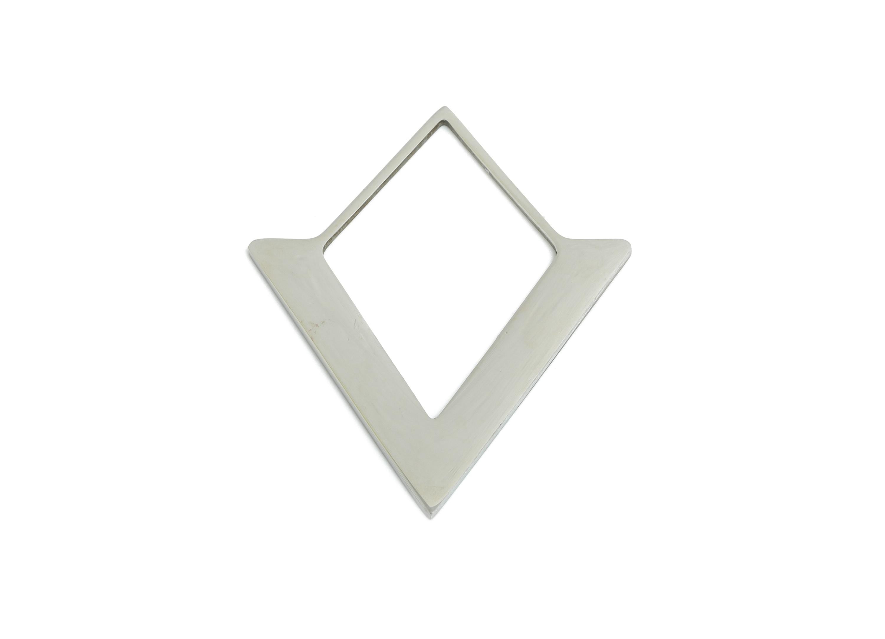 Steel Rhombic Frame Charm - Modern Inverted Diamond Pendant for DIY Jewelry - Lightweight Jewelry Making Supply - 34x27x0.98mm - SS2313 - DOMEDBAZAAR