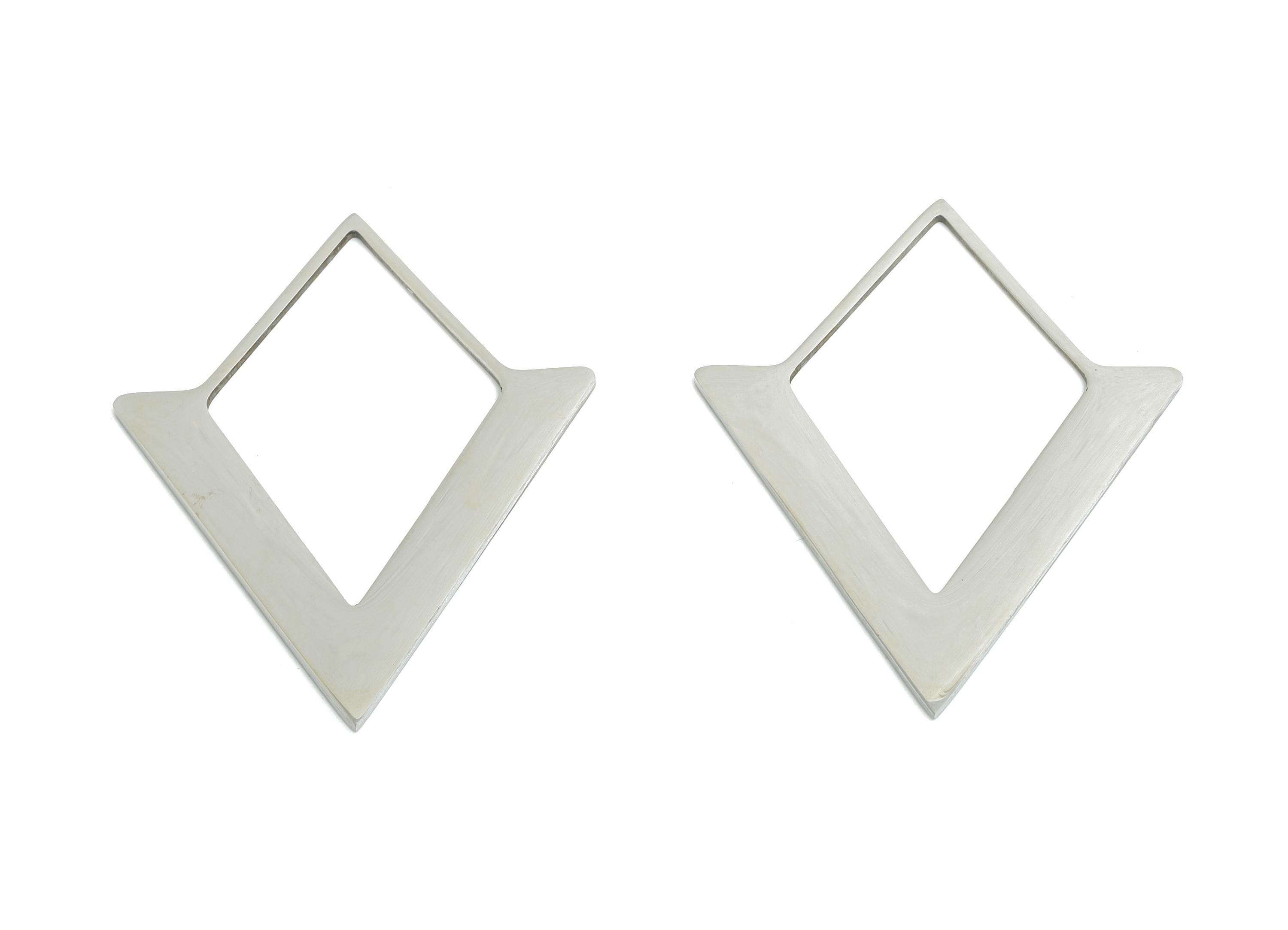 Steel Rhombic Frame Charm - Modern Inverted Diamond Pendant for DIY Jewelry - Lightweight Jewelry Making Supply - 34x27x0.98mm - SS2313 - DOMEDBAZAAR