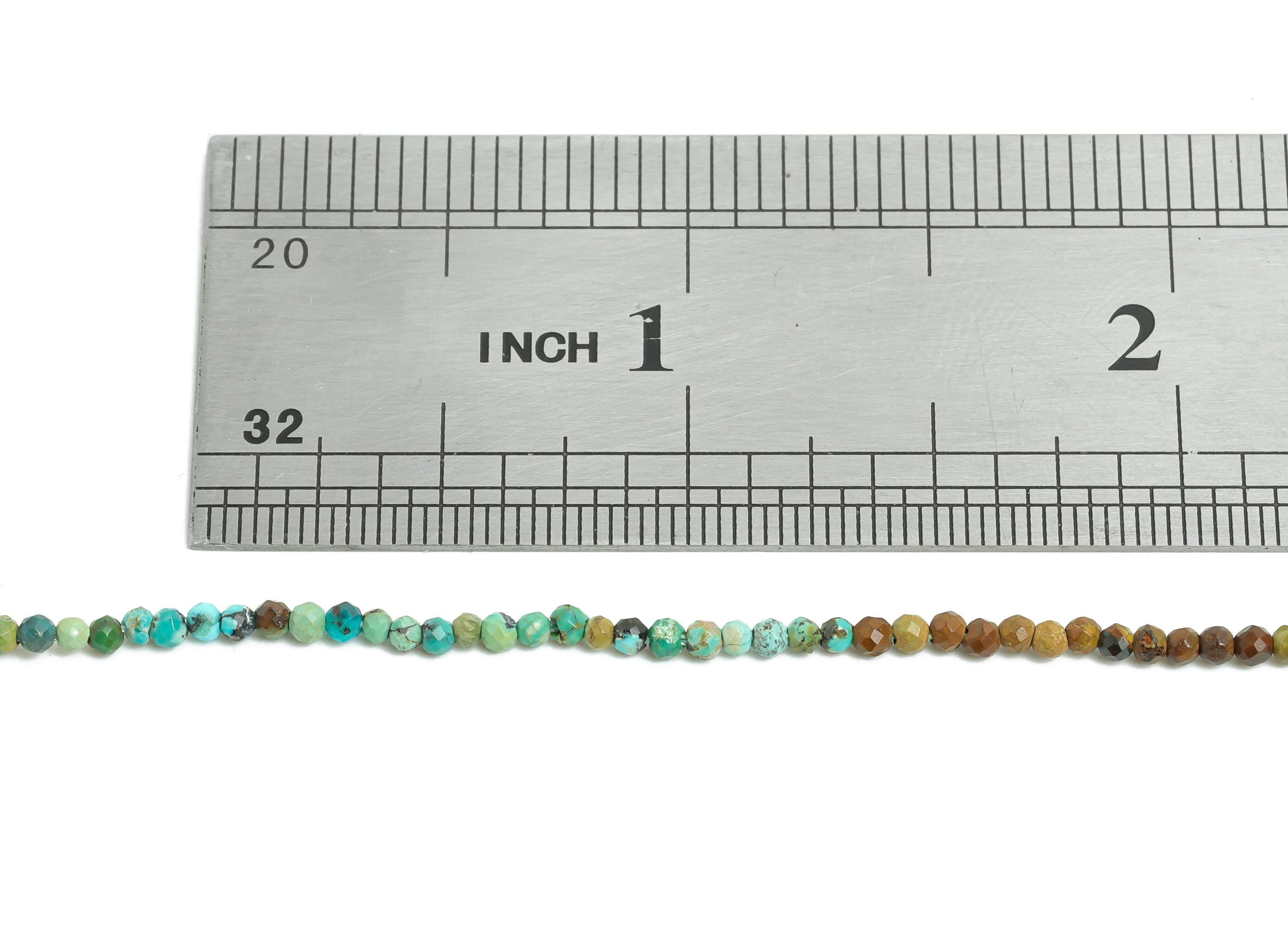 2mm Turquoise Natural Stone - Faceted Round Turquoise 15.5inch'/Strand - Sparkling Gemstone Beads for Handmade - Faceted Beads - NS2450 - DOMEDBAZAAR