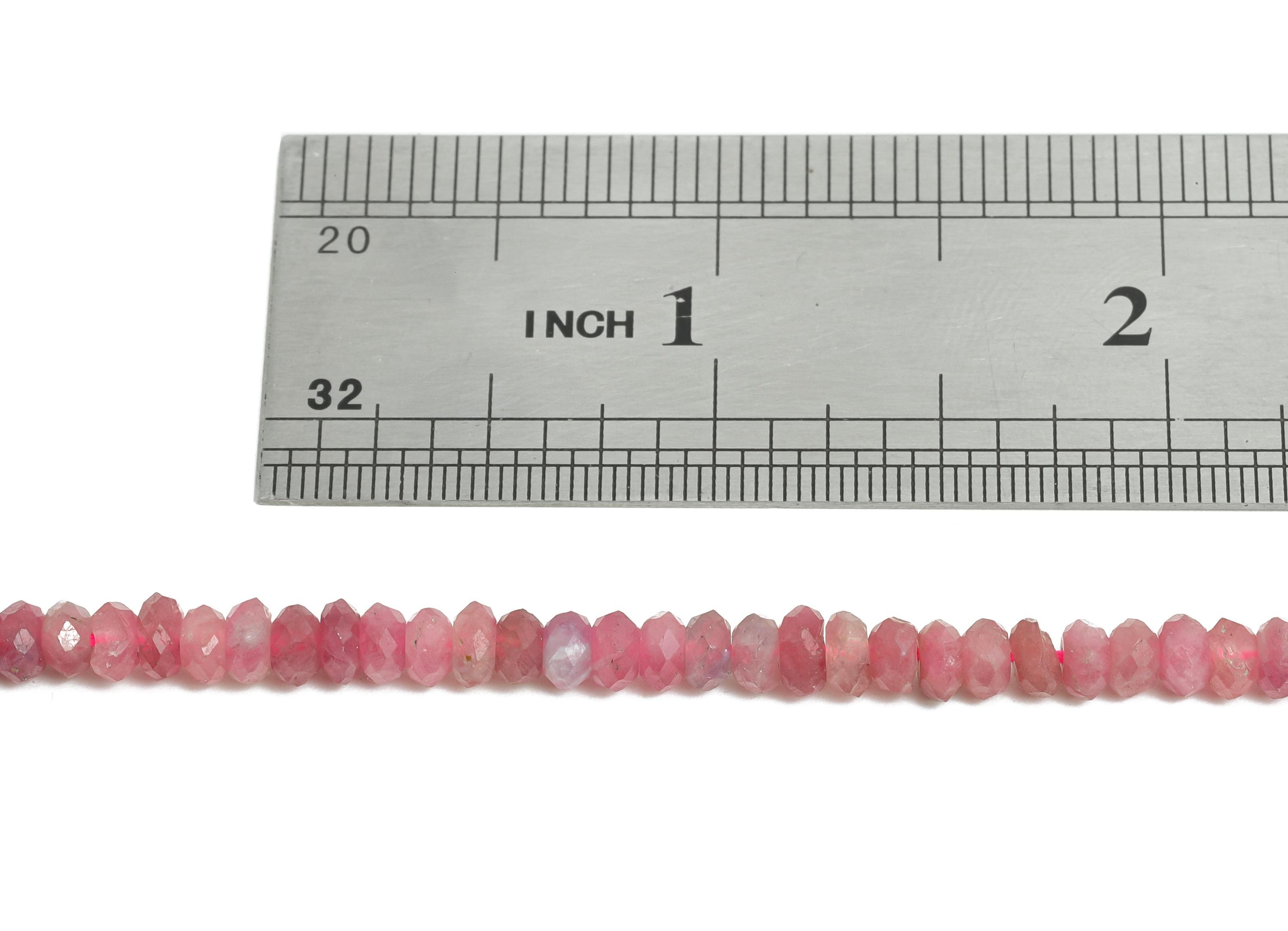 Pink Tourmaline Natural Stone Bead - Faceted Rondella Pink Tourmaline 15.5 inch /Strand - Gemstone Beads for Handmade - Jewelry DIY - NS2416 - DOMEDBAZAAR