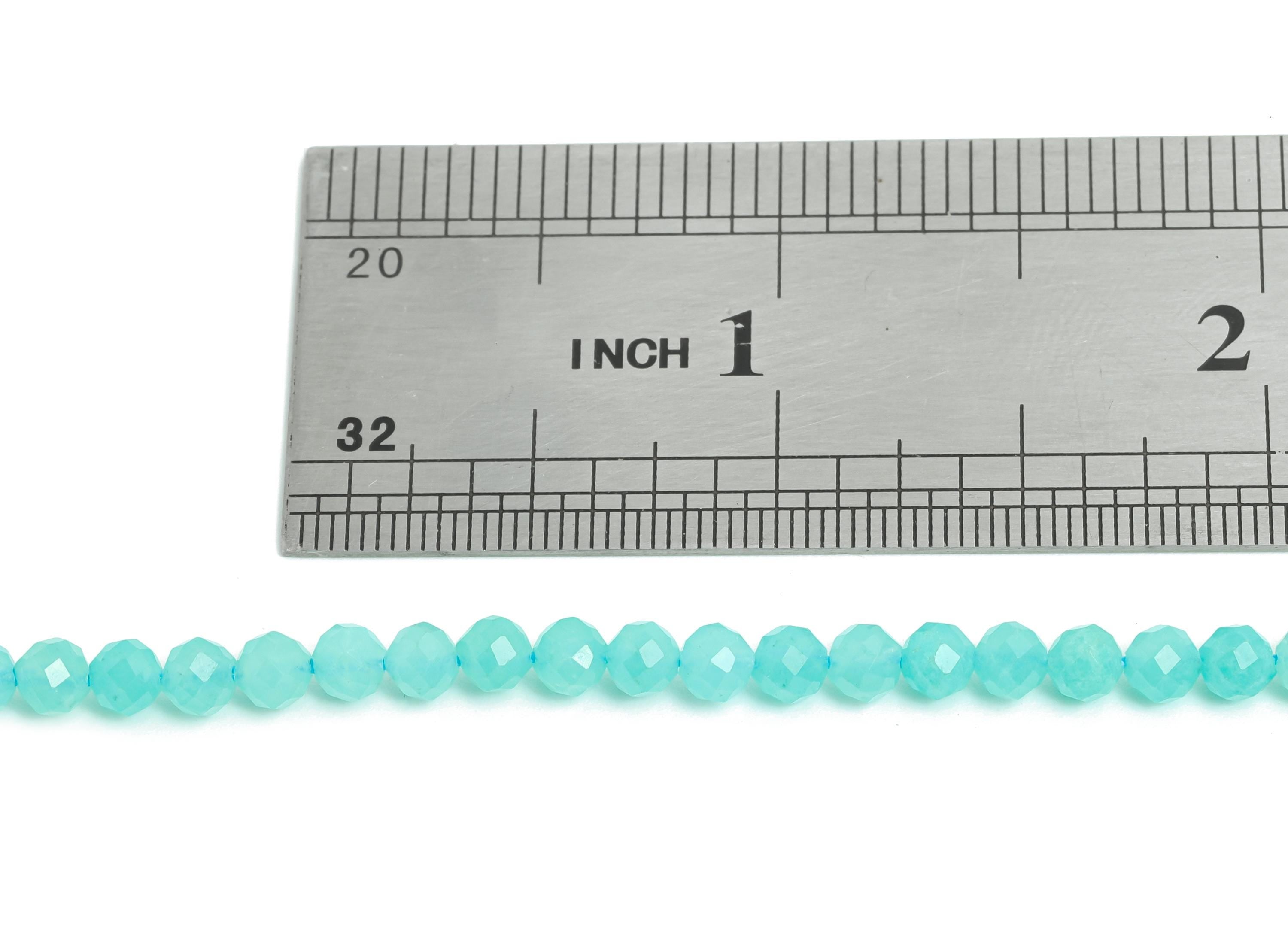 4mm Amazonite Natural Stone Bead - Faceted Round Amazonite 15.5 inch /Strand - Sparking Gemstone Bead for Handmade - Crafting Bead - NS2527 - DOMEDBAZAAR