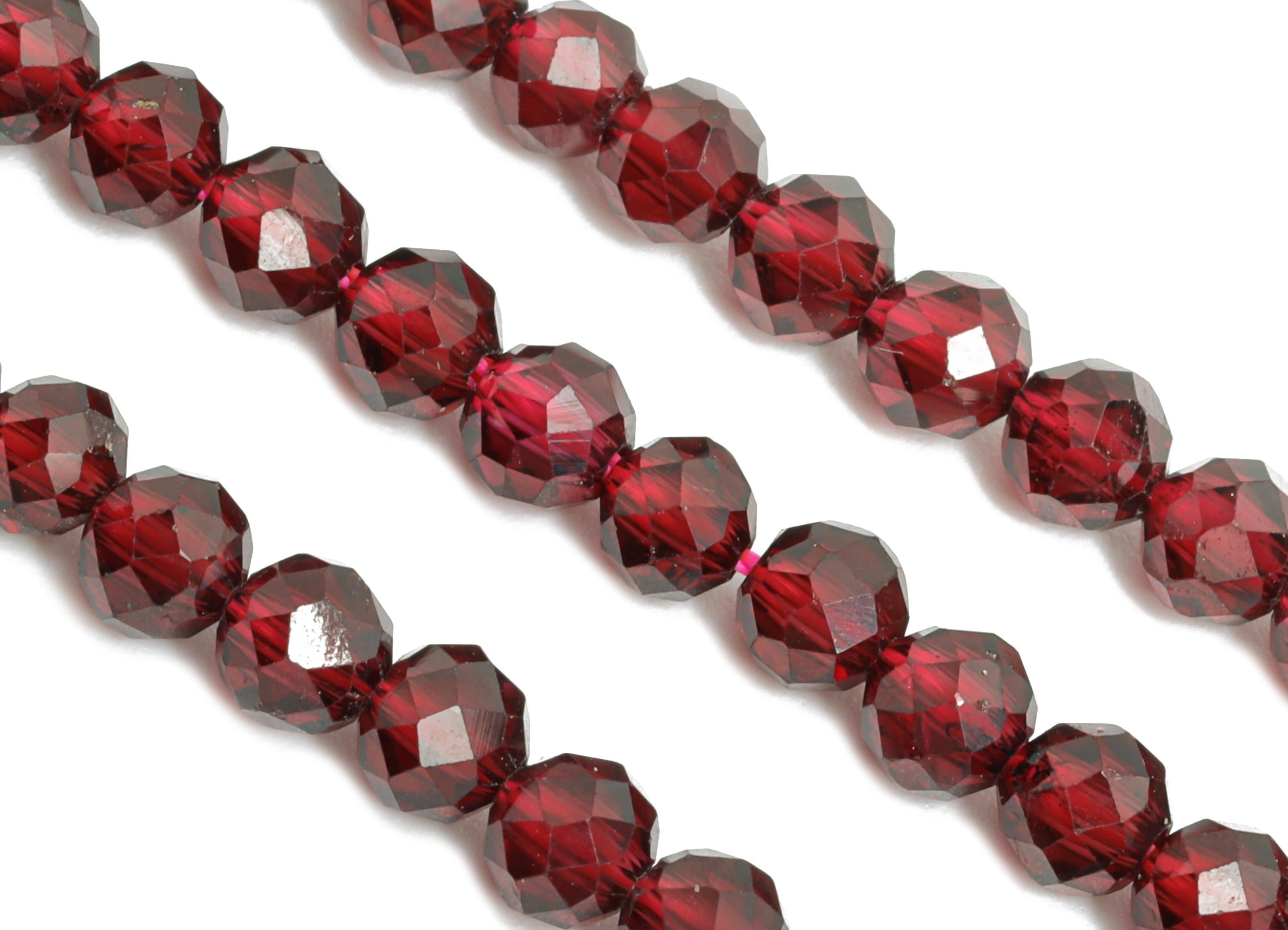 4mm Garnet Natural Stone Bead - Faceted Round Garnet 15.5 inch /Strand - Sparking Gemstone Beads for Handmade - Jewelry DIY - NS2419 - DOMEDBAZAAR