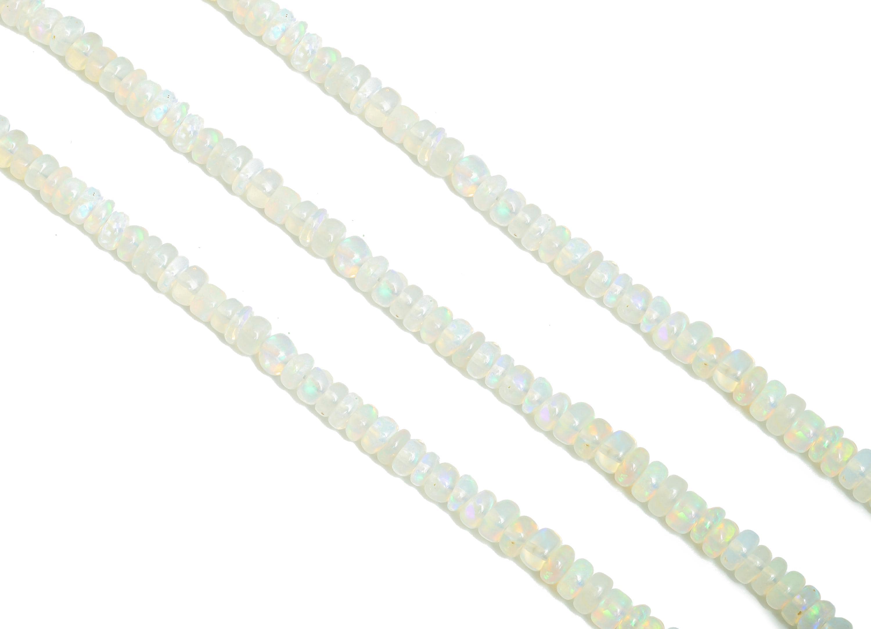Opal Natural Stone - Smooth Rondella Opal Natural Stone 16.5 Inch/Strand - Rondelle Opal Beads - Opal Necklace Strand - Healing Bead -NS2688 - DOMEDBAZAAR
