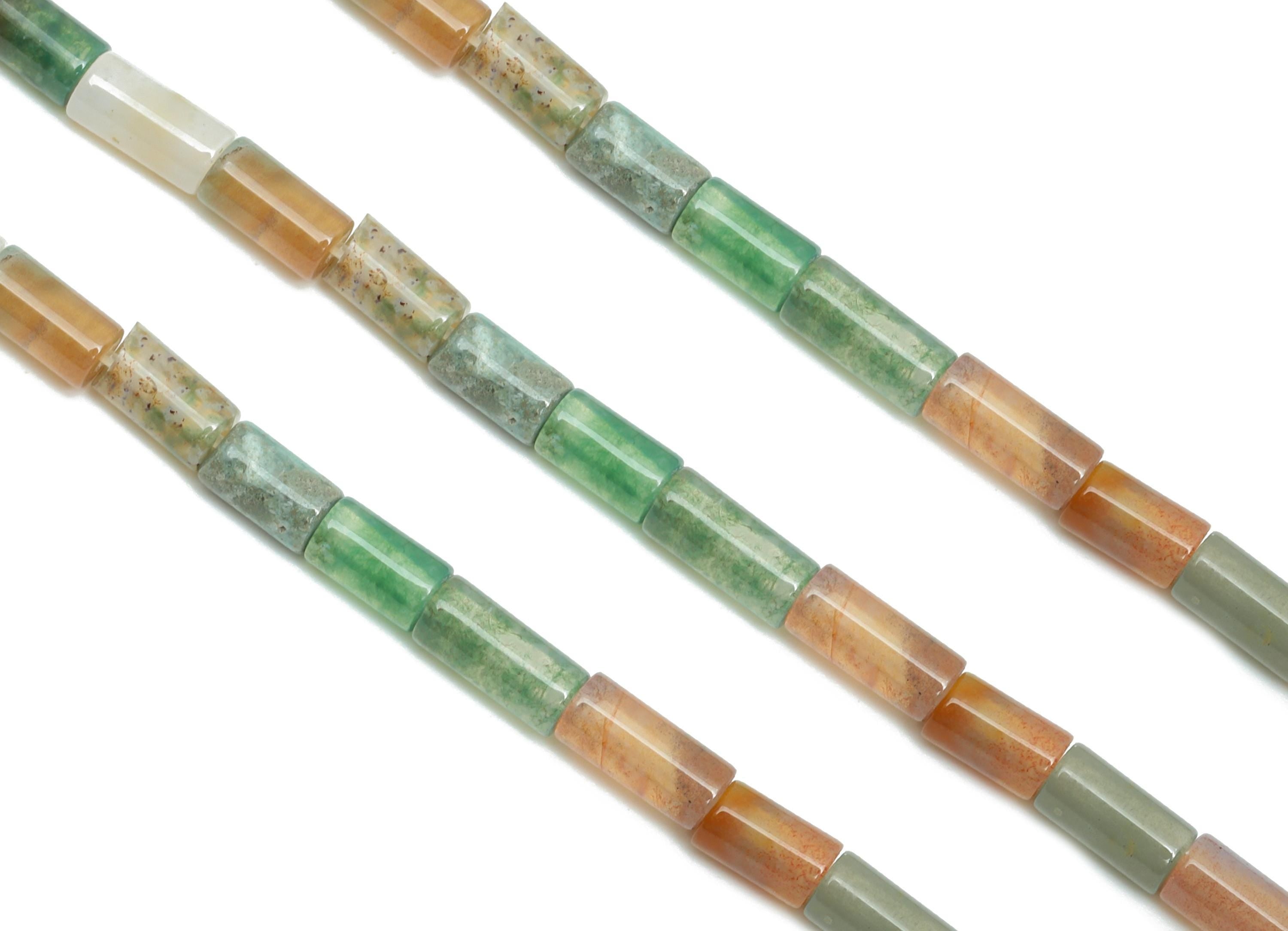 6x3mm Indian Agate Natural Stone - Cylinder Bead Stone 15.35 Inch/Strand - Cylinder Tube Gemstone Bead - Bead Craft Making - NS2975 - DOMEDBAZAAR