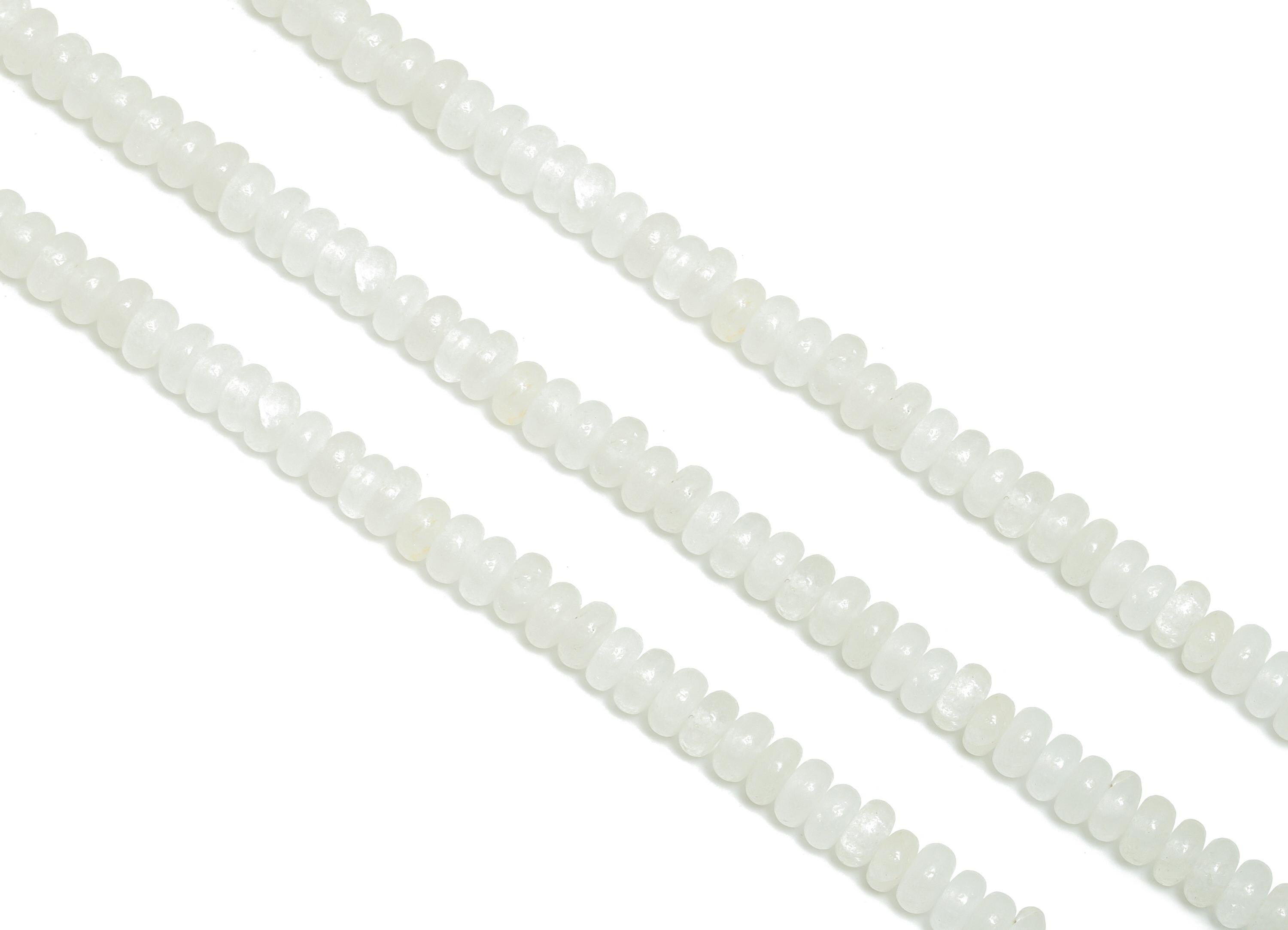 2x4mm White Crystal Natural Stone Bead - Smooth Rondella Beads - White Crystal 15 inch /Strand - Crafting Gemstone Bead - DIY Making -NS2997 - DOMEDBAZAAR