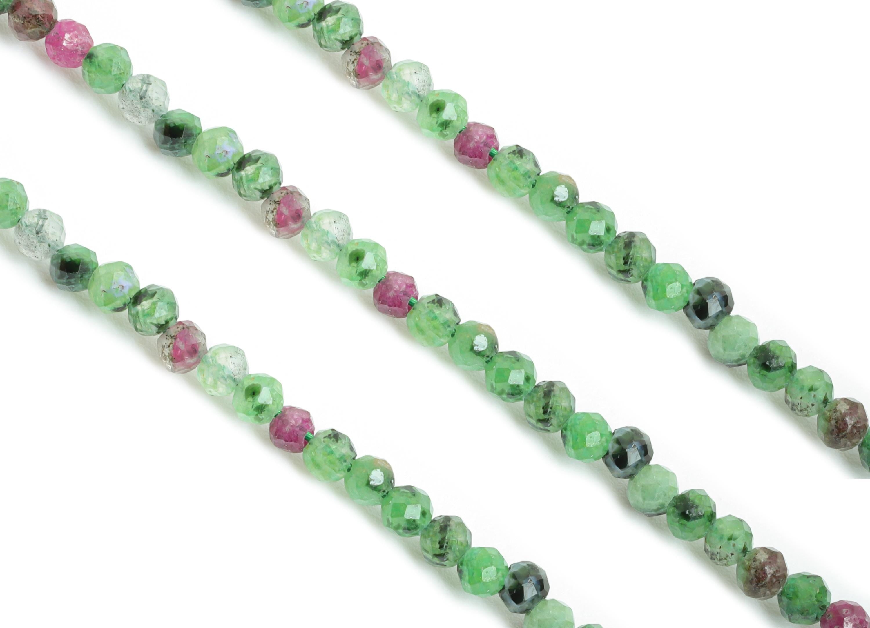 2mm Krasnyy Necklace Strand - Faceted Round Krasnyy Natural Stone 15.35inch/Strand - Gemstone Craft DIY - Healing Bead - 2.4x2mm - NS2486 - DOMEDBAZAAR