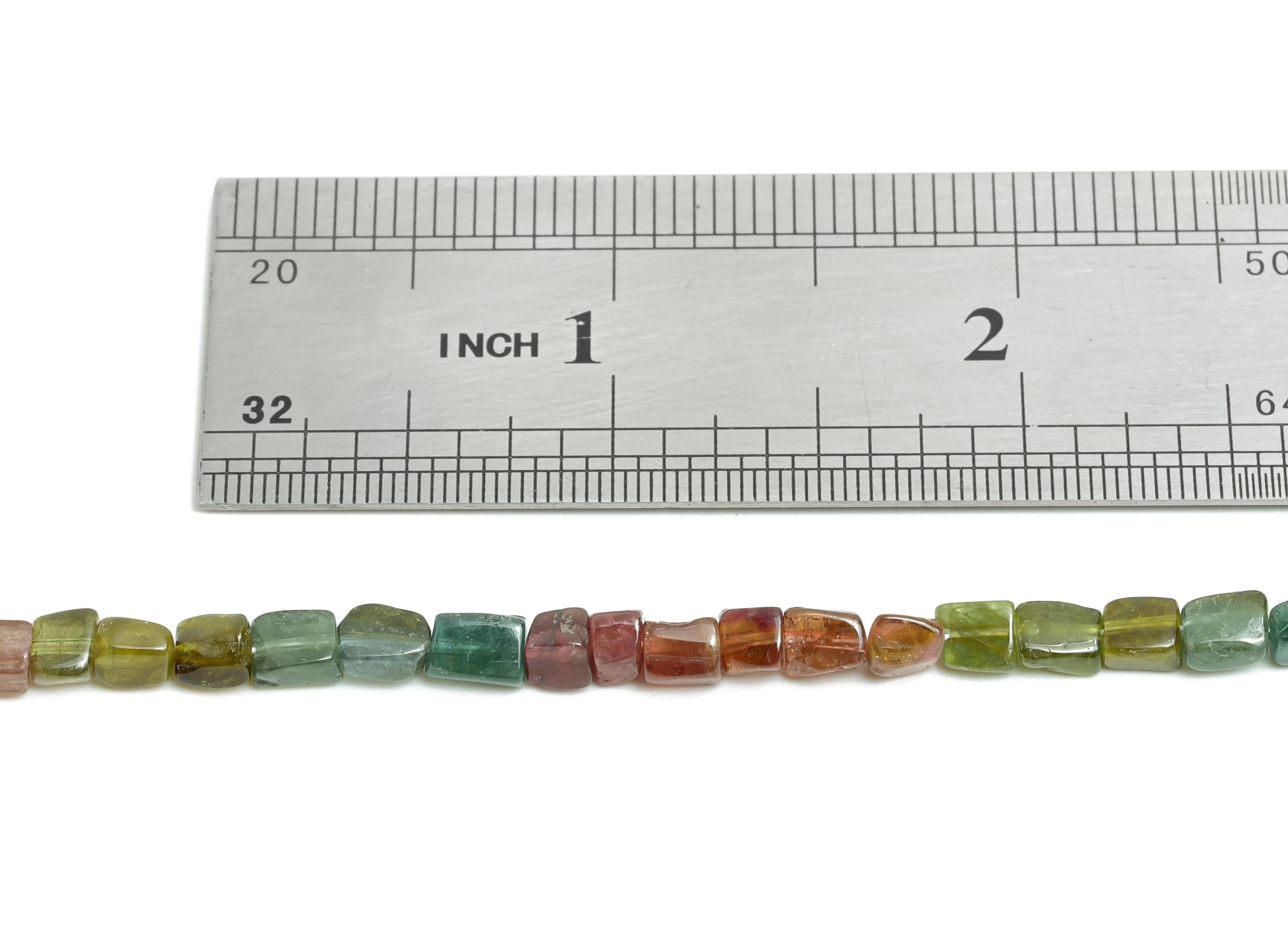 3x4mm Tourmaline Stone Bracelet Strand - Irregular Tourmaline Bead for Bracelet - Crimp End - Gemstone Craft DIY - 180x5x4.7mm - NS2549 - DOMEDBAZAAR