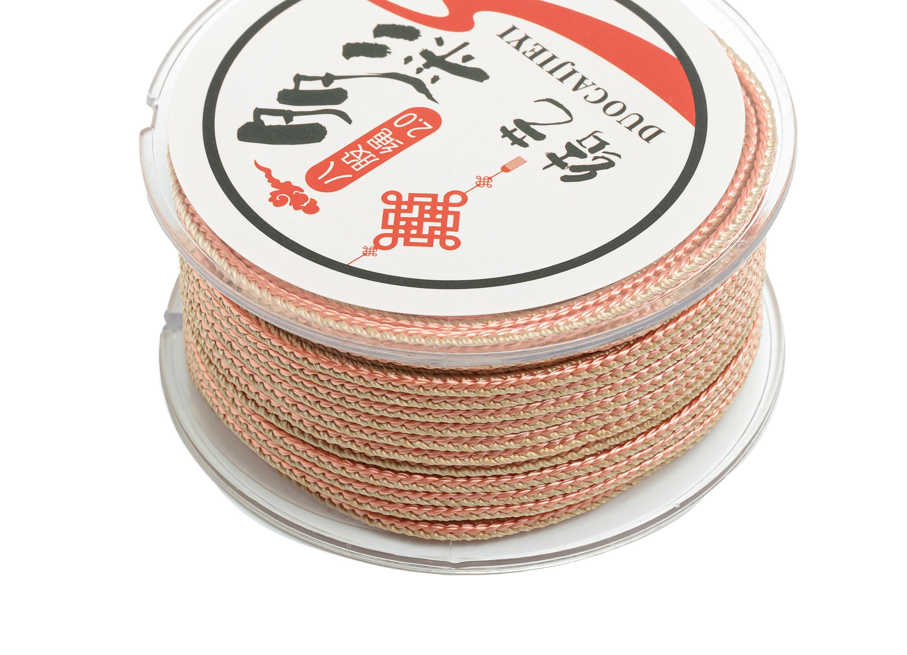 2mm Nylon Braided Rope - Two Color Eight Strand Rope - Crafting Braided String - Handwoven Rope - Woven Nylon Craft - 10m/Roll - HM1061C - DOMEDBAZAAR