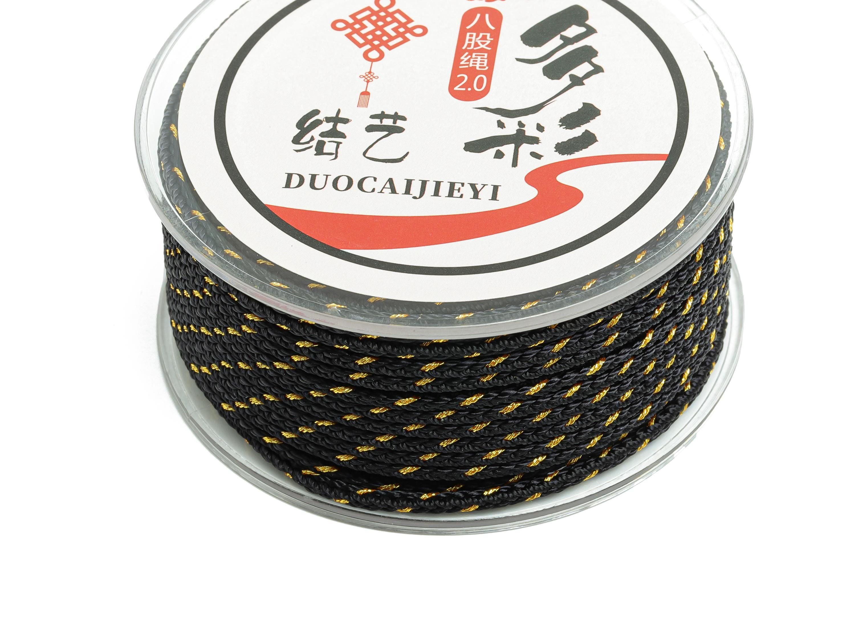 2mm Nylon Braided Rope - Two Color Eight Strand Rope - Craft Braided String - Handwoven Rope - Woven Multicolor Craft - 10m/Roll - HM1061A - DOMEDBAZAAR