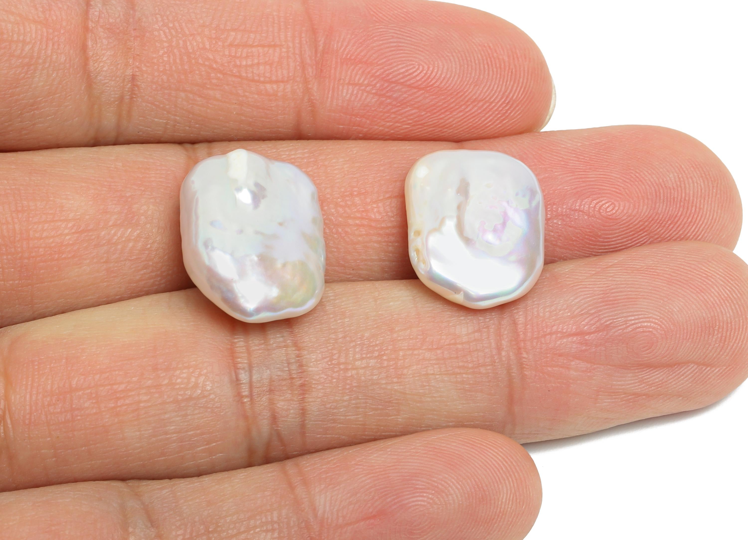 Freshwater Pearls - Baroque Pearls - Iridescent Geometric Pearls - Elegant Irregular Pearls - Baroque Jewelry Making - 21x14mm - NS2421 - DOMEDBAZAAR