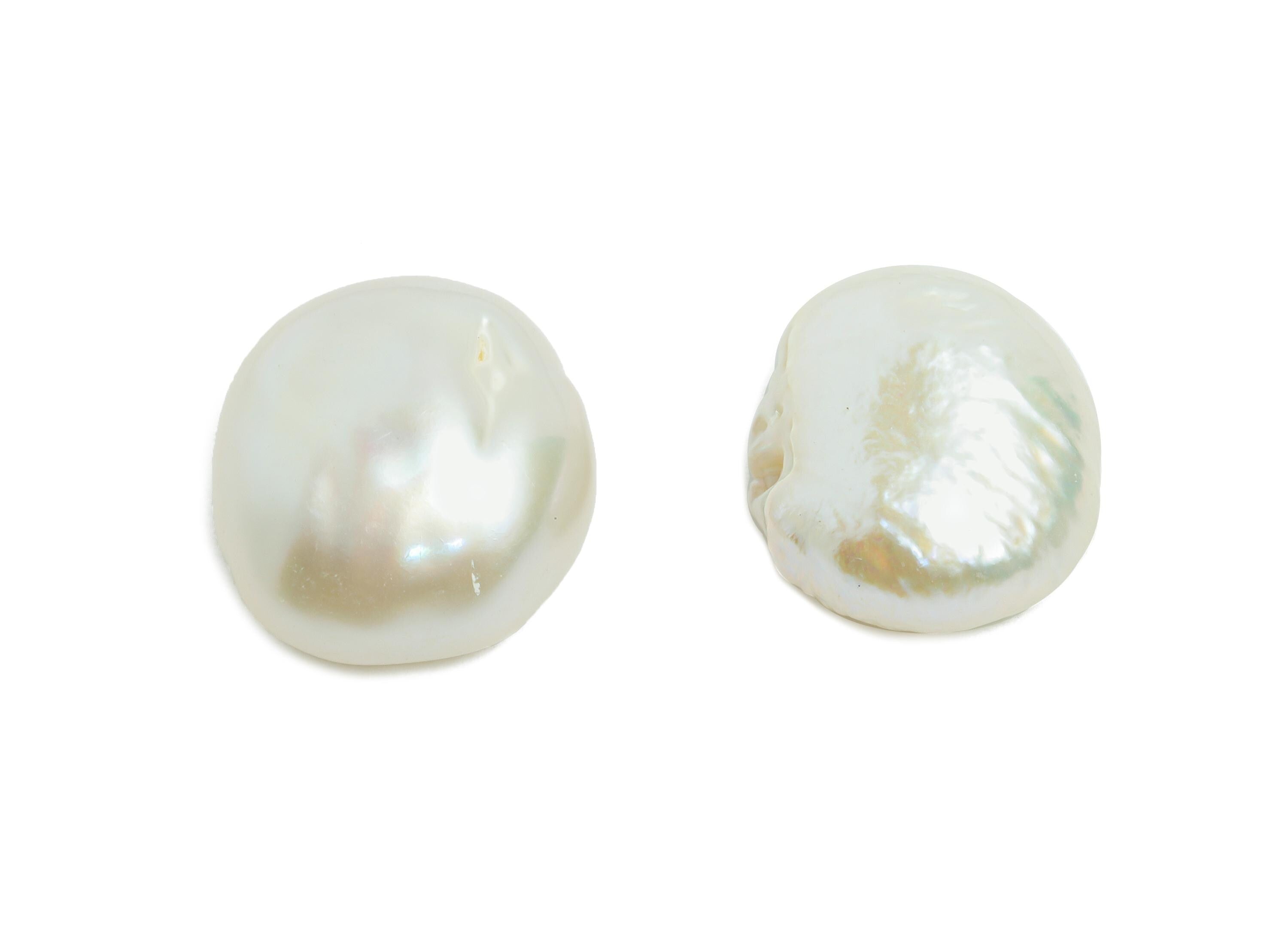 Freshwater Pearls - Baroque Buttons Pearls - Iridescent Geometric Pearls - Elegant Irregular Pearls - Jewelry Making - 11x12mm - NS2422 - DOMEDBAZAAR