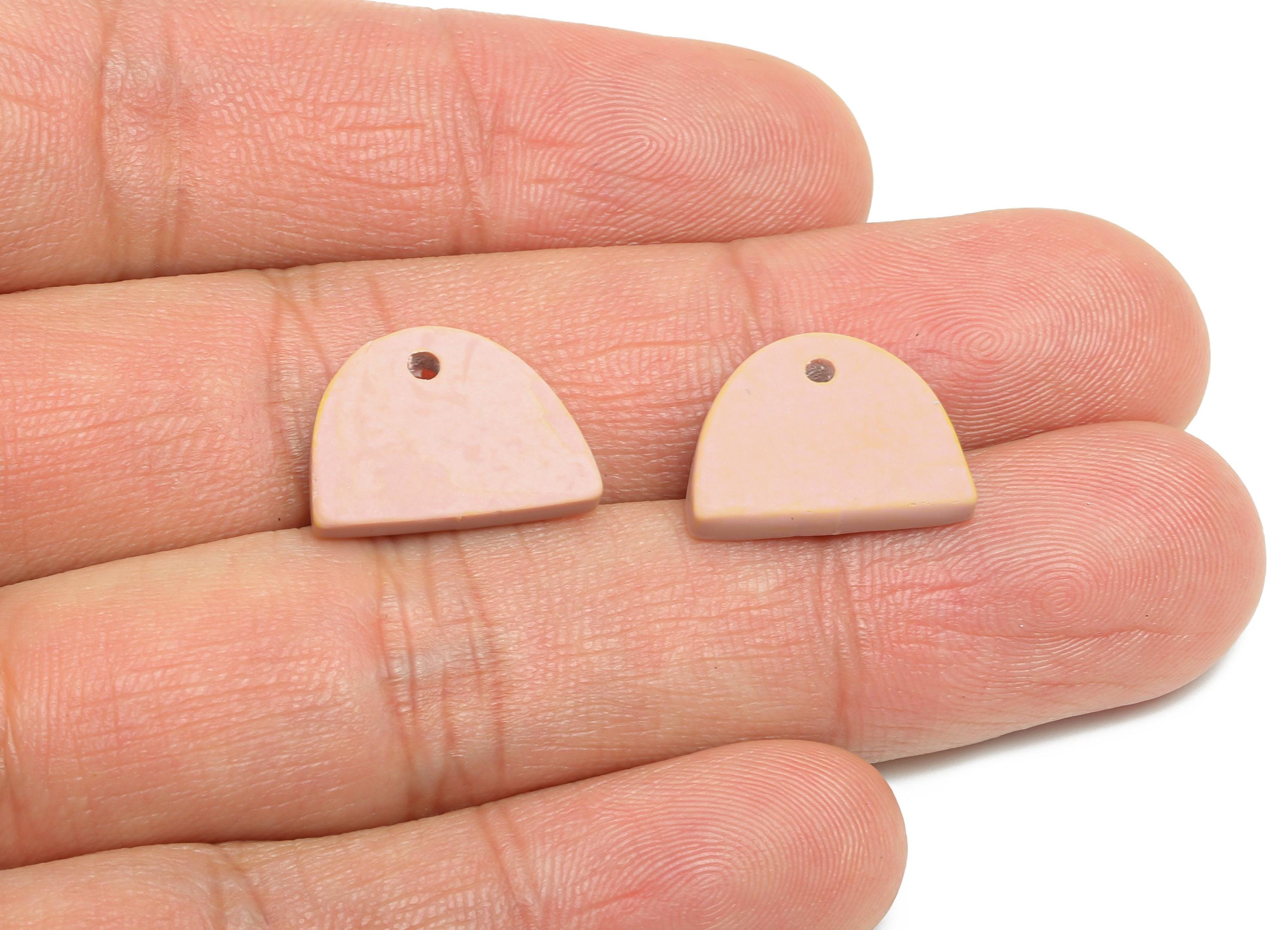 Blank Polymer Clay Pendant - Handmade Semicircle Pendant Base - Geometry Handcrafted Jewelry - Polymer Clay Pendant - 16x11x2.82mm - PC2369A - DOMEDBAZAAR