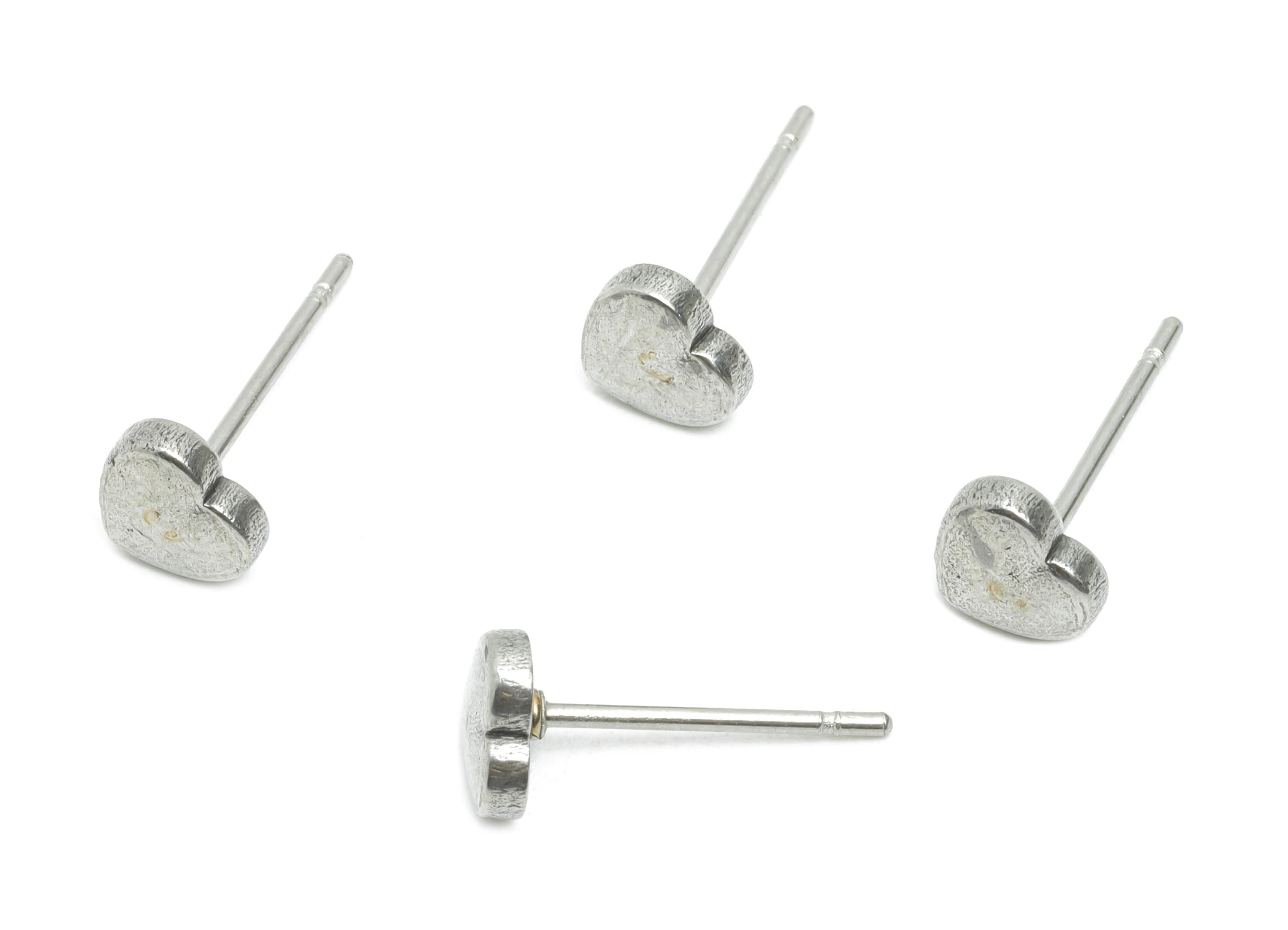 Stainless Steel Heart Stud - Minimalist Heart Earring Post - Simple Modern Love Earring Stud - Steel Jewelry Finding - 6x5.4x1.66mm - SS2162 - DOMEDBAZAAR