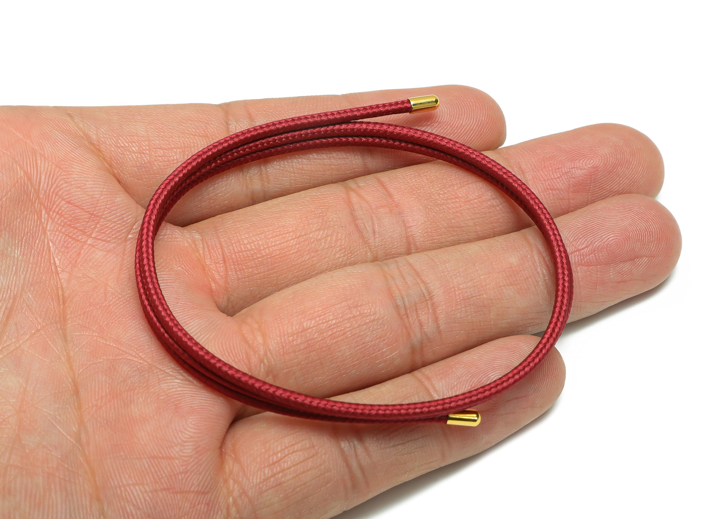 52cm Magnetic Rope Bracelet - Brass Adjustable Handmade Magnetic Rope Jewelry - Modern Unisex Red Magnetic Rope Necklace Making - HM1068G - DOMEDBAZAAR