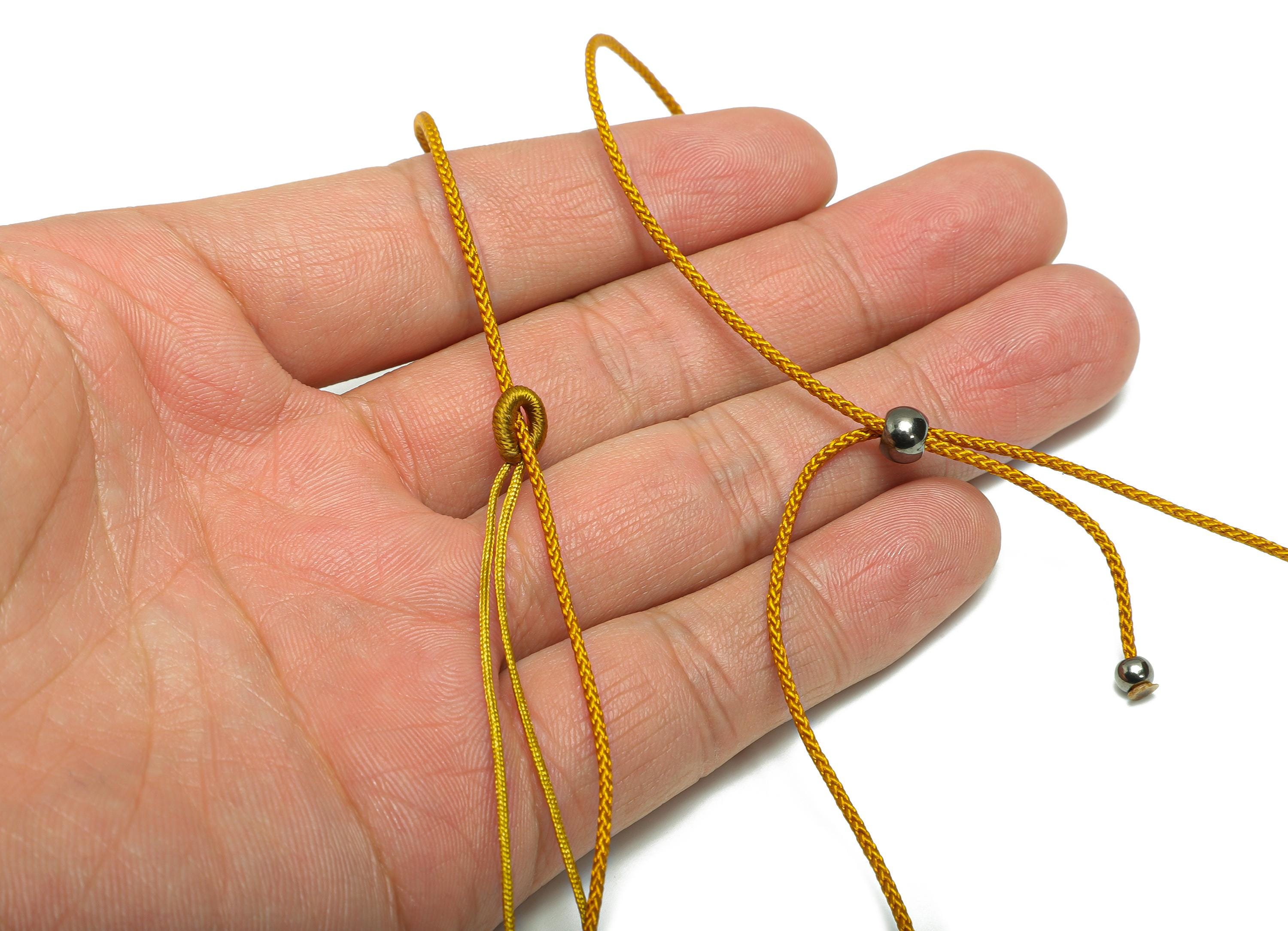 Khaki Adjustable Braided Cord - Polyamid Glass Handmade Knot Necklace - Customizable Cord Necklace for Pendant -Boho Necklace Making-HM1060A - DOMEDBAZAAR