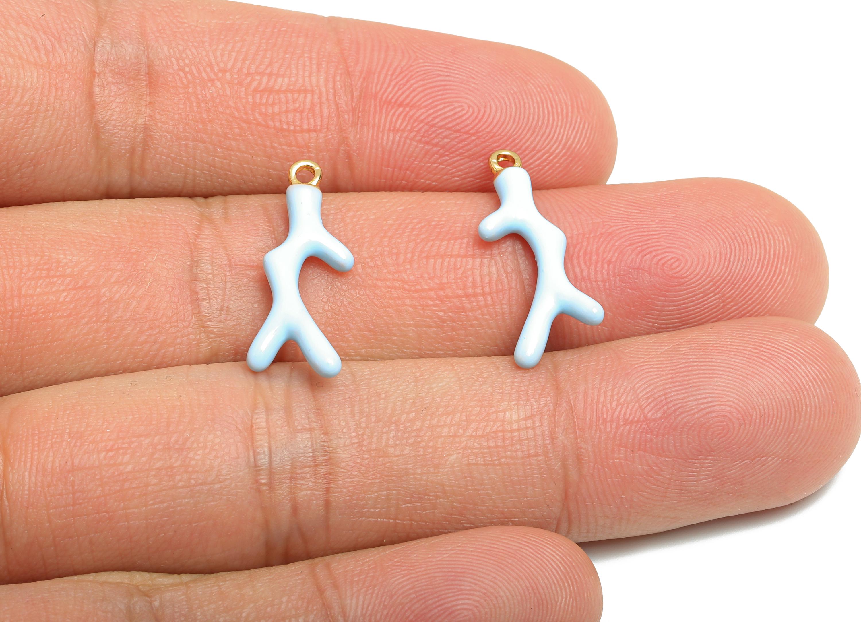 Alloy Coral Charm - Enamel Marine Life Bracelet Charm - Minimalist Coral Design - Alloy Craft Pendant - Jewelry Making - 23x8x2.6mm - ZZ2103 - DOMEDBAZAAR