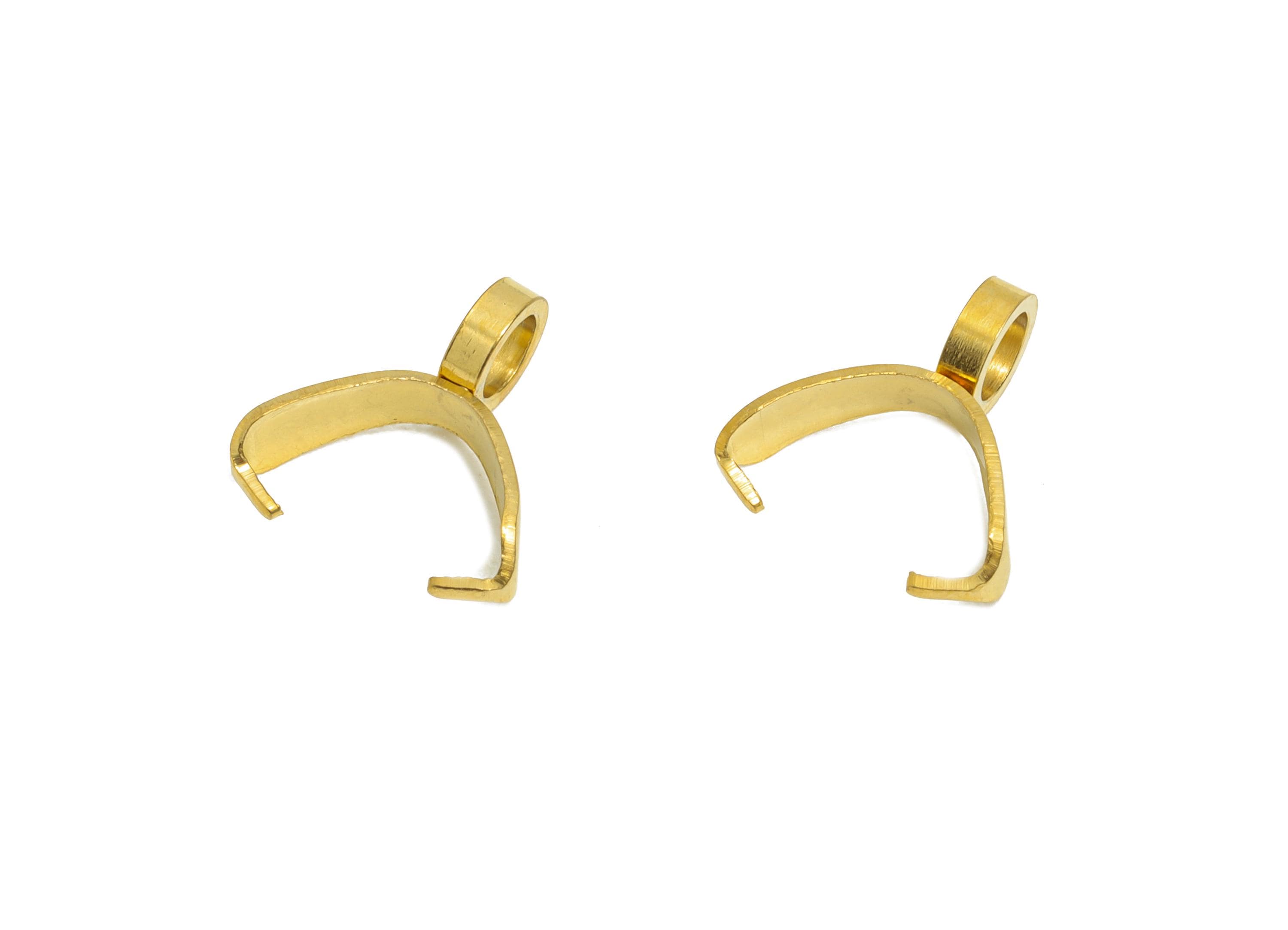 Steel Necklace Connection Buckle - Buckle Clasp - Universal Necklace Pendant Buckle - Steel Melon Seed - Gold Tone Plated - 8x8x2mm - SS2409 - DOMEDBAZAAR