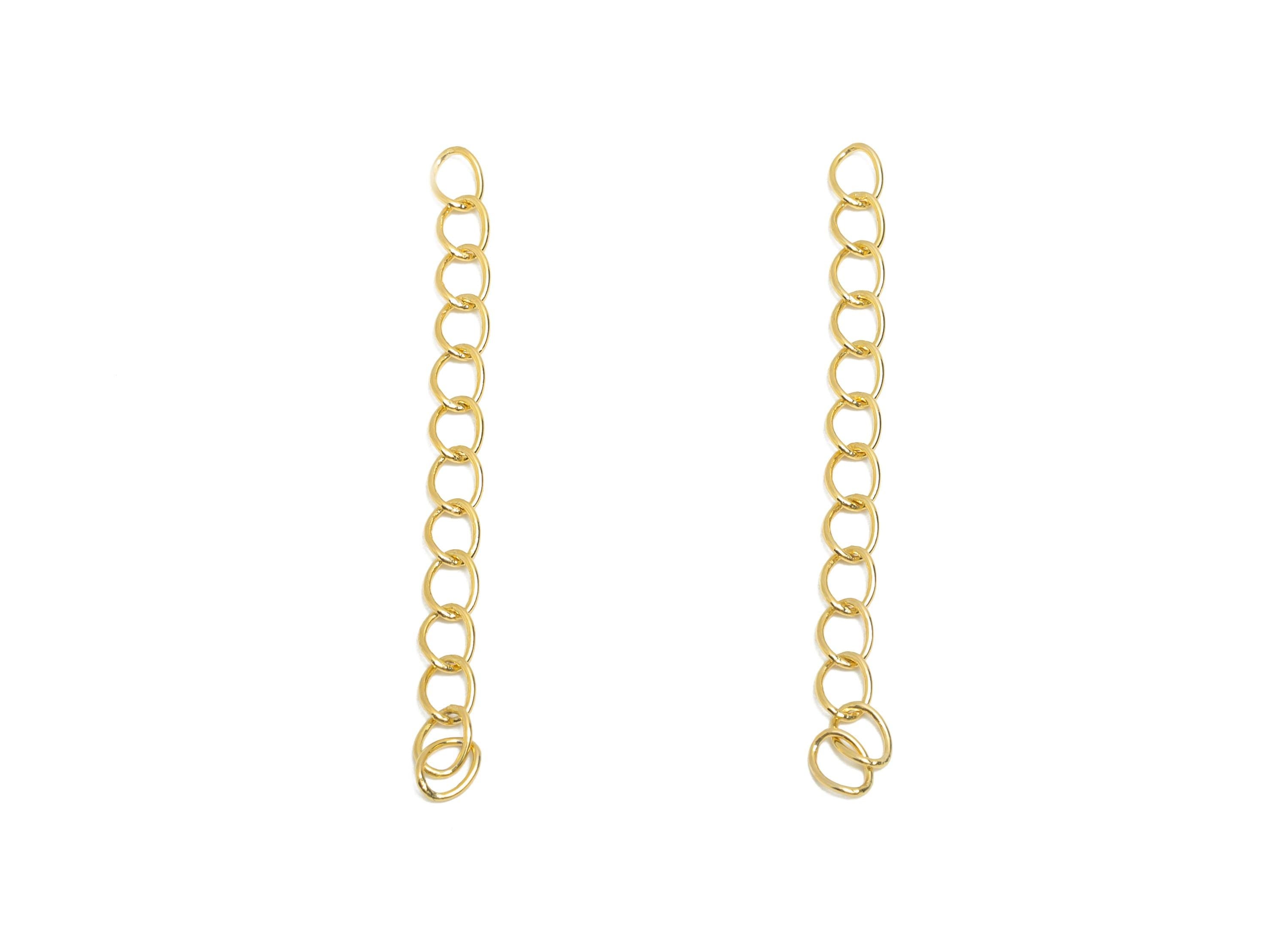 5cm Extender Curb Chain - Gold Chain for Necklace or Bracelet - Extension Chain - Craft Jewelry Component - 18K Real Gold Plated - RGP10821 - DOMEDBAZAAR