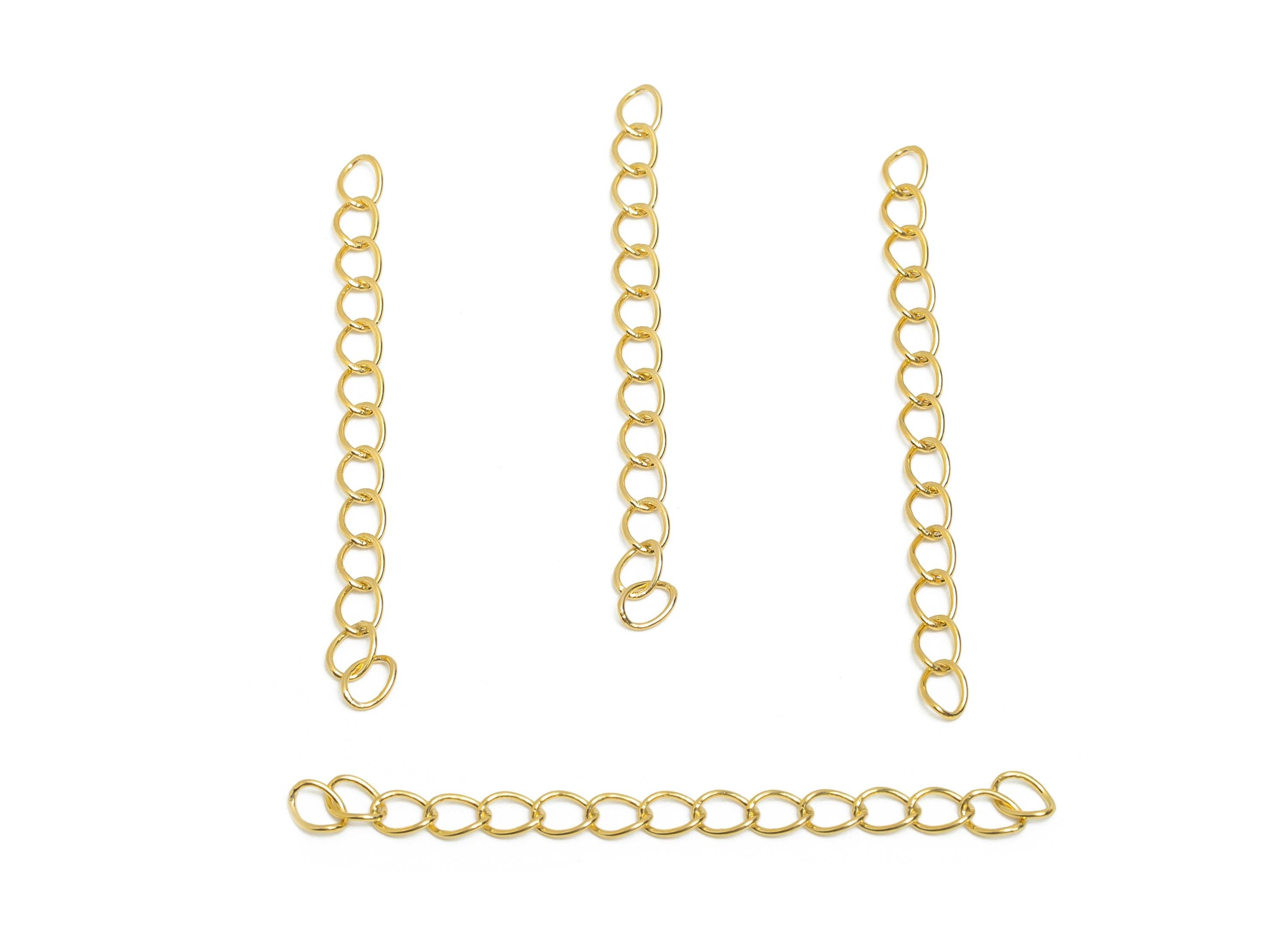 5cm Extender Curb Chain - Gold Chain for Necklace or Bracelet - Extension Chain - Craft Jewelry Component - 18K Real Gold Plated - RGP10821 - DOMEDBAZAAR