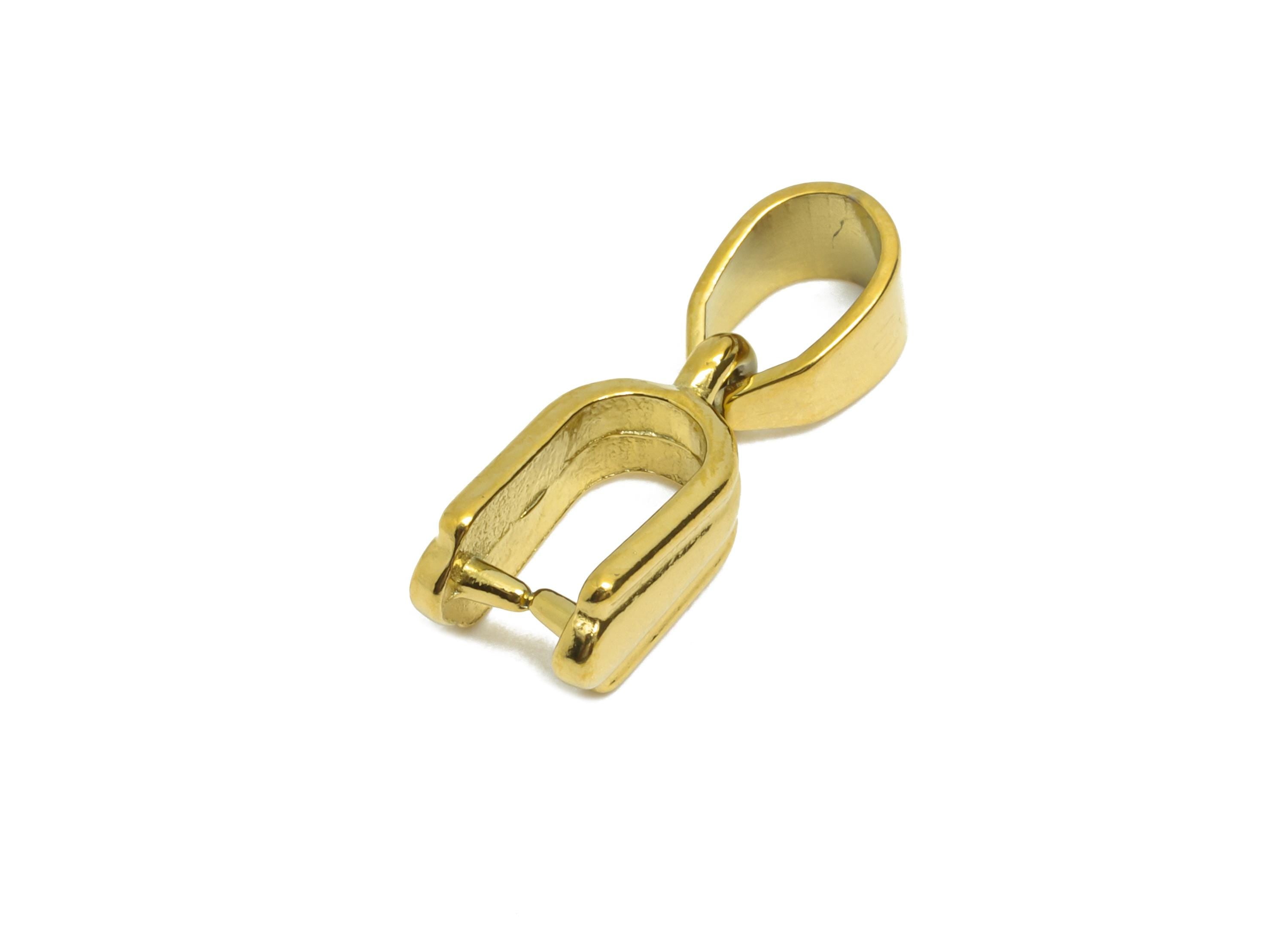 Steel Necklace Connection Buckle - Universal Necklace Buckle - Buckle Clasp - Melon Seed for Necklace - Gold Tone Plated - 14x6x3mm - SS2353 - DOMEDBAZAAR