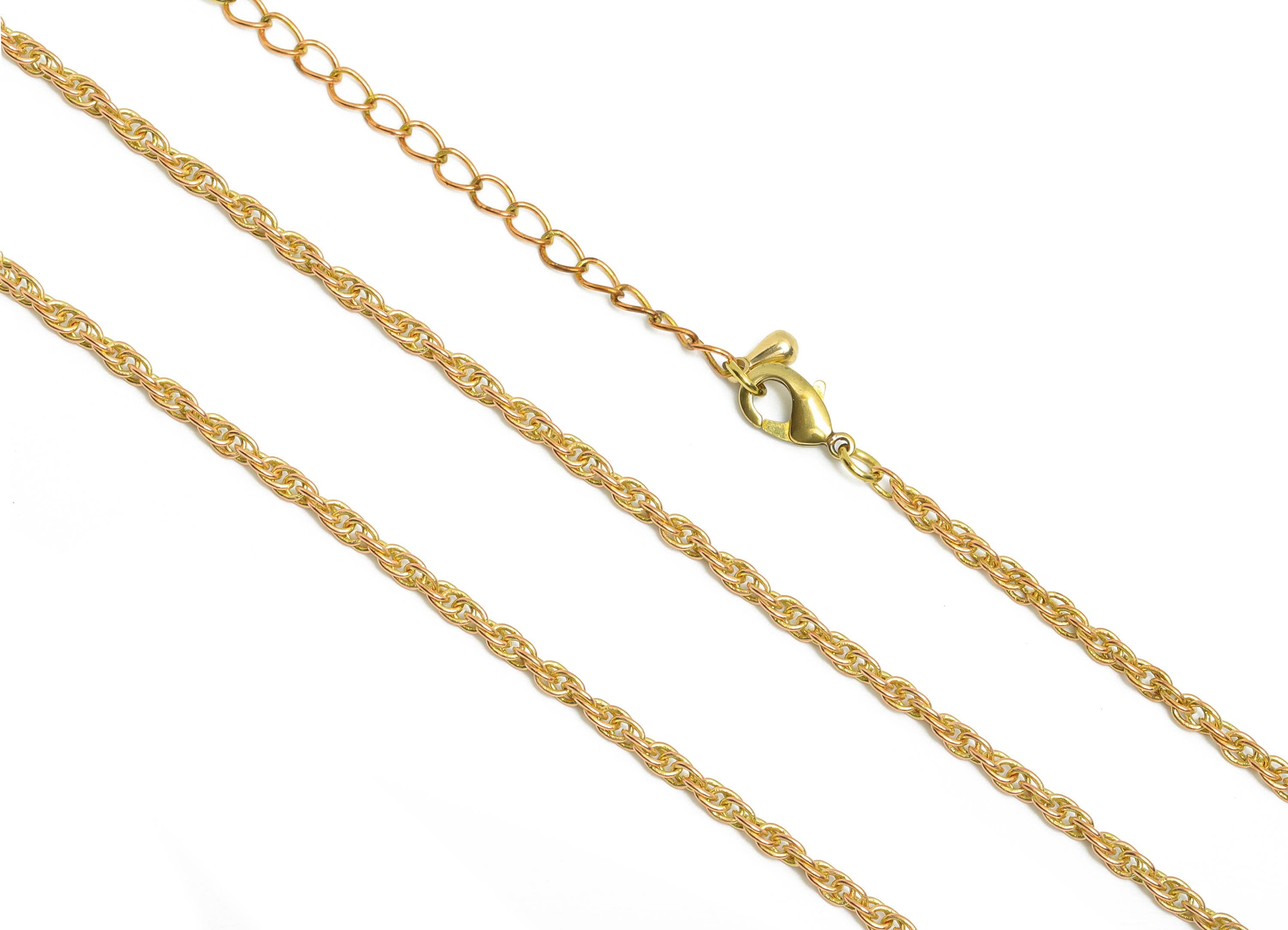 40+5cm Finished Rope Chain - Delicate Raw Brass Rope Chain - Brass Rope Chain Necklace - Lobster Clasp Jewelry Chain - 2.9x1x1.9mm - PP11366 - DOMEDBAZAAR