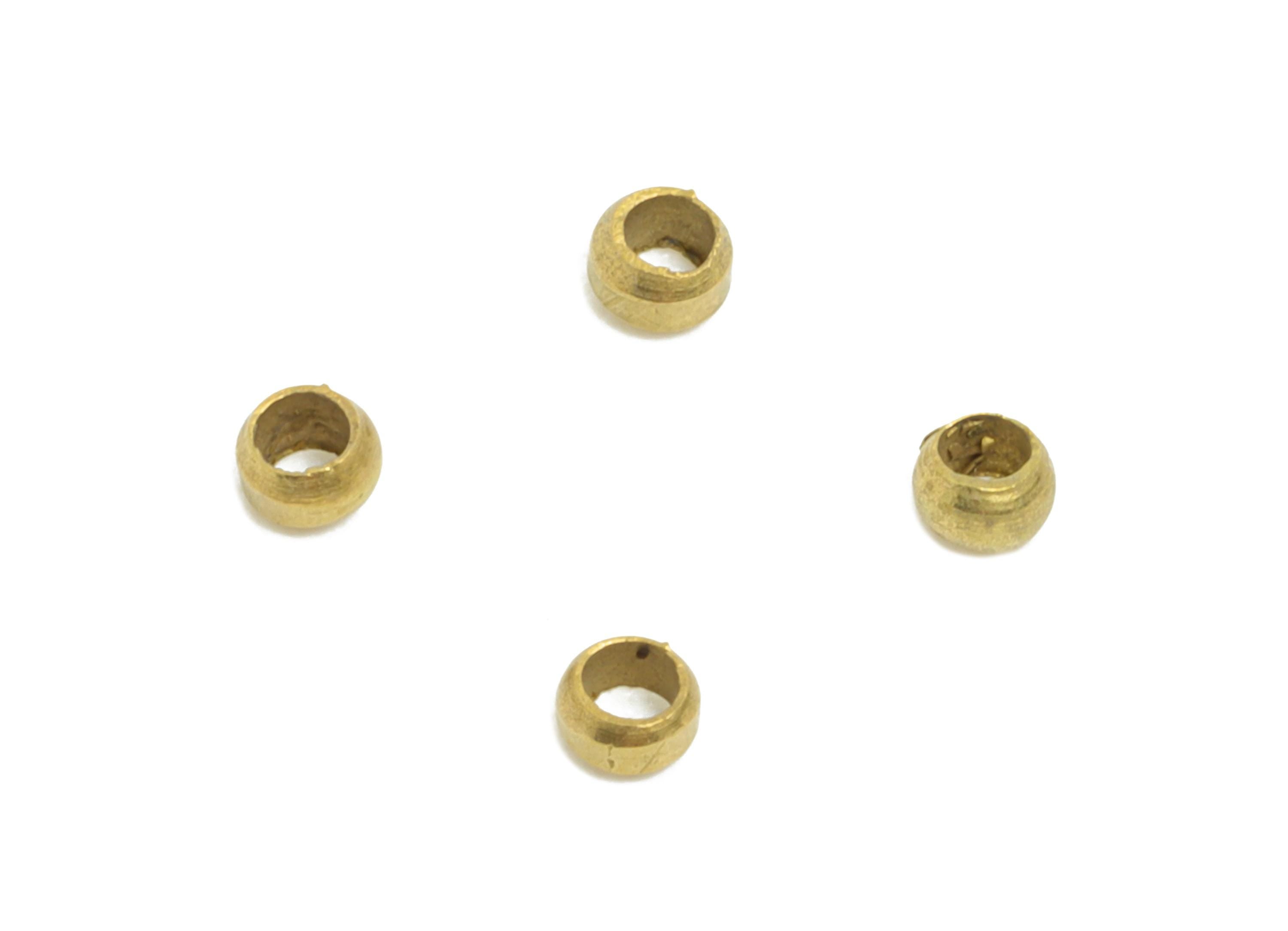 2x2mm Brass Crimp Tube Bead - Raw Brass Cover End Tip - Positioning Bead - Crimp End Bead for Bracelet or Necklace - 2x2x2mm - PP11224 - DOMEDBAZAAR