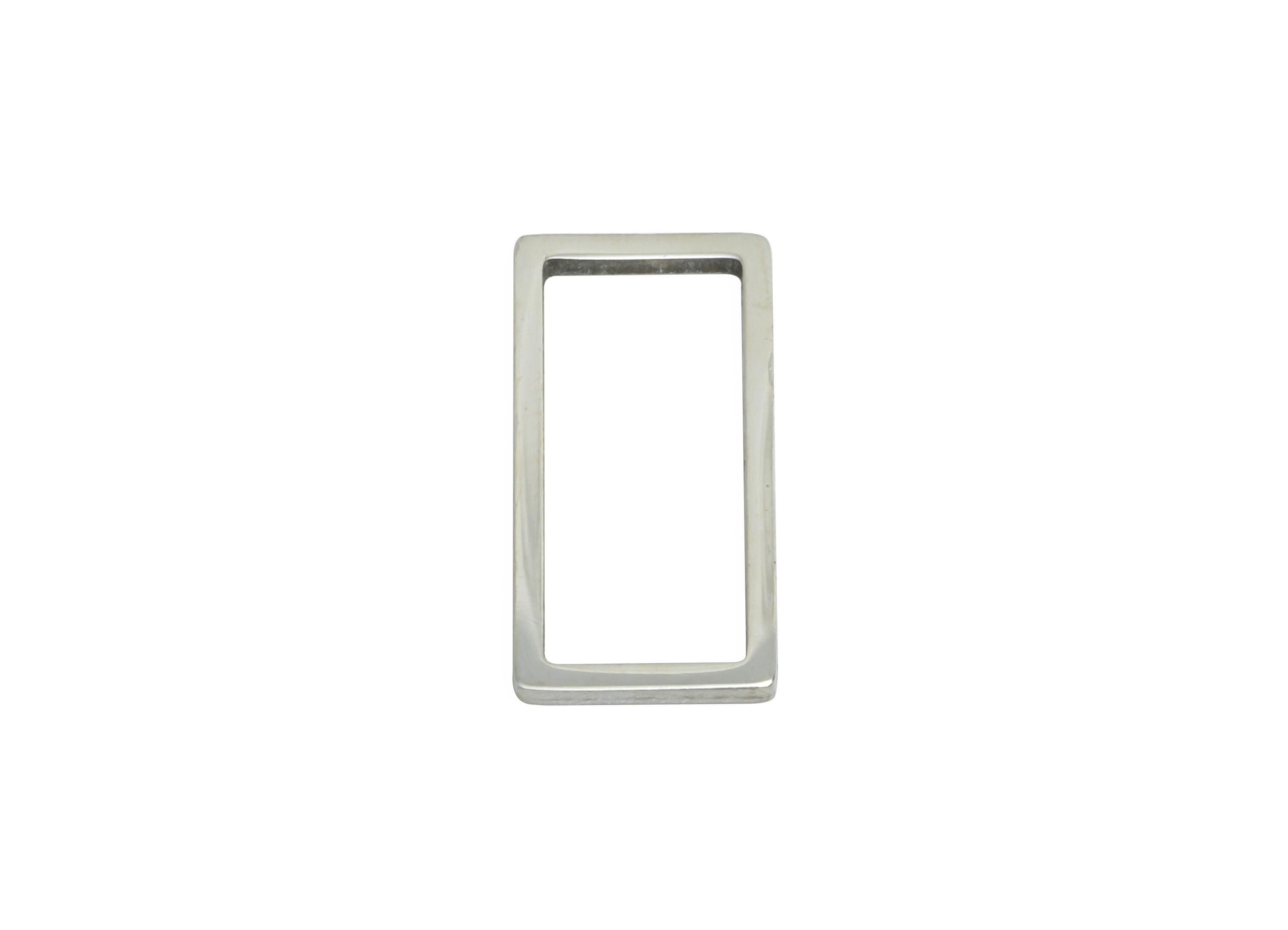 14mm Steel Rectangle Ring Earring Charm - Geometric Jewelry Connector for DIY Making - Hollow Metal DIY Jewelry - 14.8x7.36x0.8mm - SS2687 - DOMEDBAZAAR